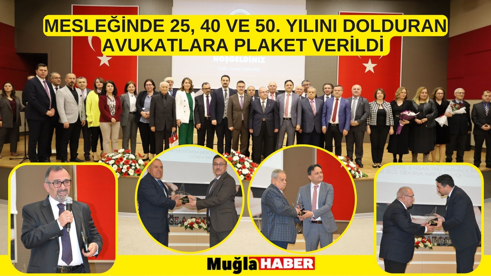 MESLEĞİNDE 25, 40 VE 50. YILINI DOLDURAN AVUKATLARA PLAKET VERİLDİ