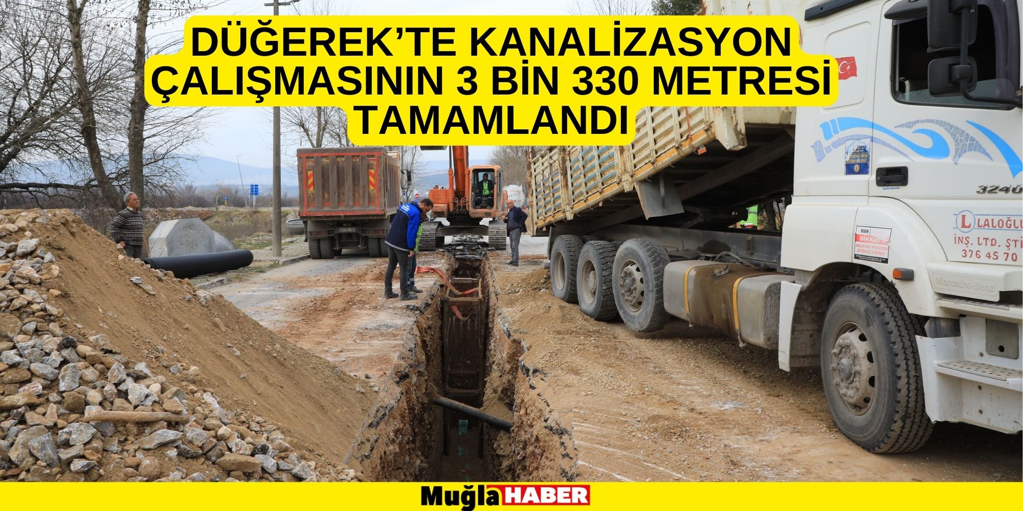 DÜĞEREK’TE KANALİZASYON ÇALIŞMASININ 3 BİN 330 METRESİ TAMAMLANDI