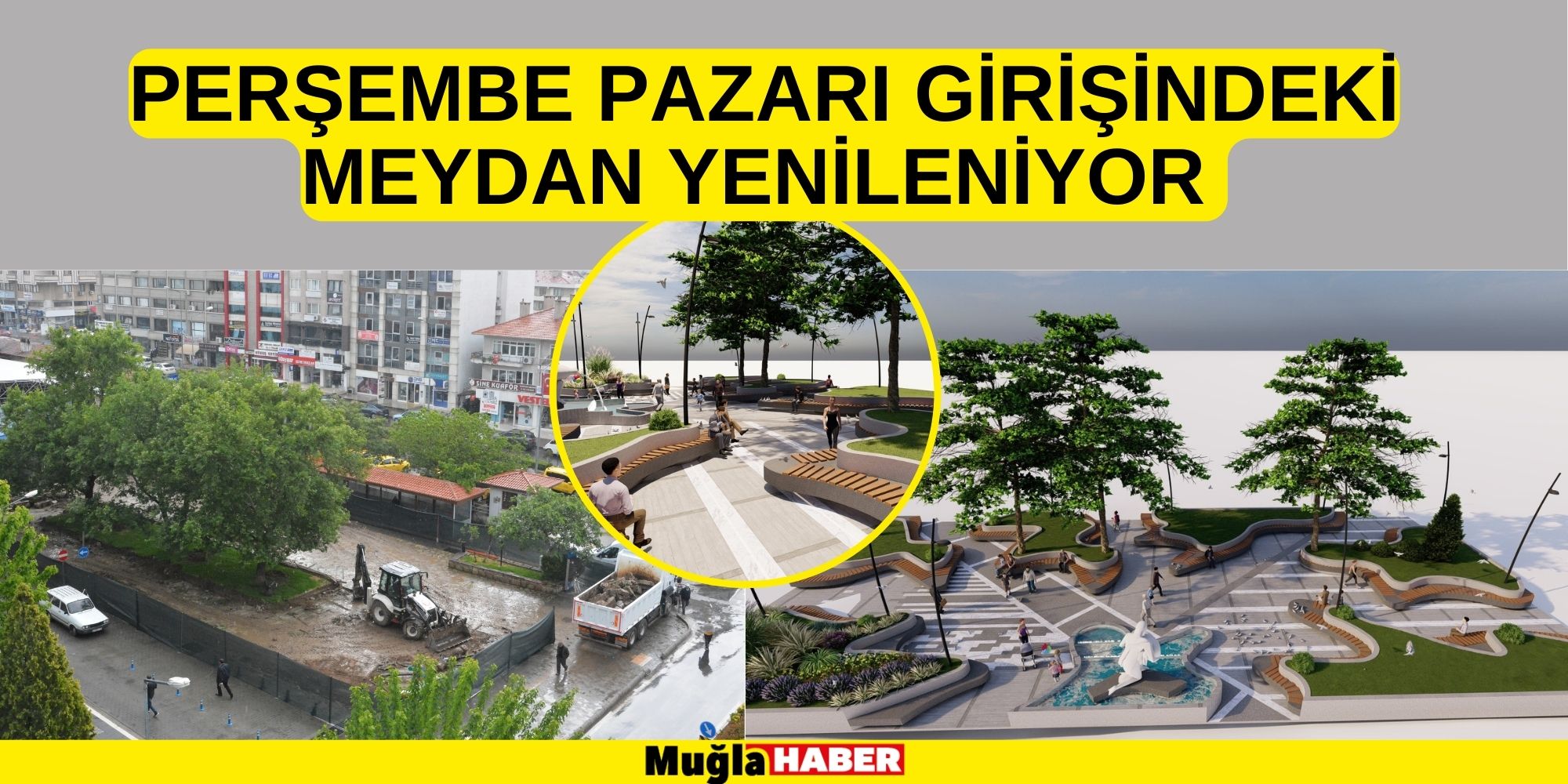 PERŞEMBE PAZARI GİRİŞİNDEKİ MEYDAN YENİLENİYOR