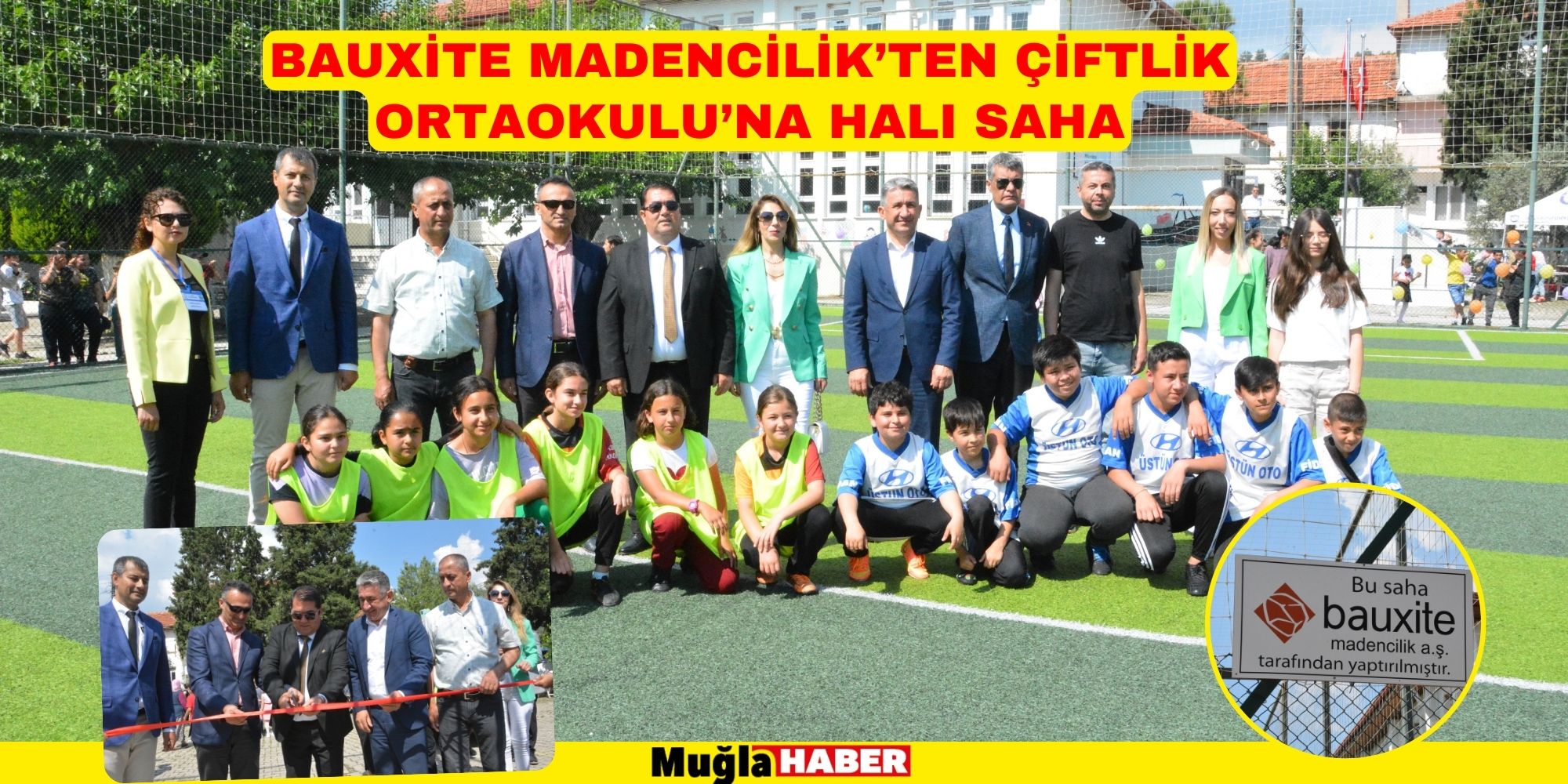 BAUXİTE MADENCİLİK’TEN ÇİFTLİK ORTAOKULU’NA HALI SAHA