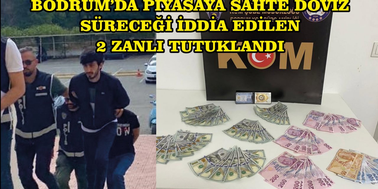 BODRUM'DA PİYASAYA SAHTE DÖVİZ SÜRECEĞİ İDDİA EDİLEN 2 ZANLI TUTUKLANDI