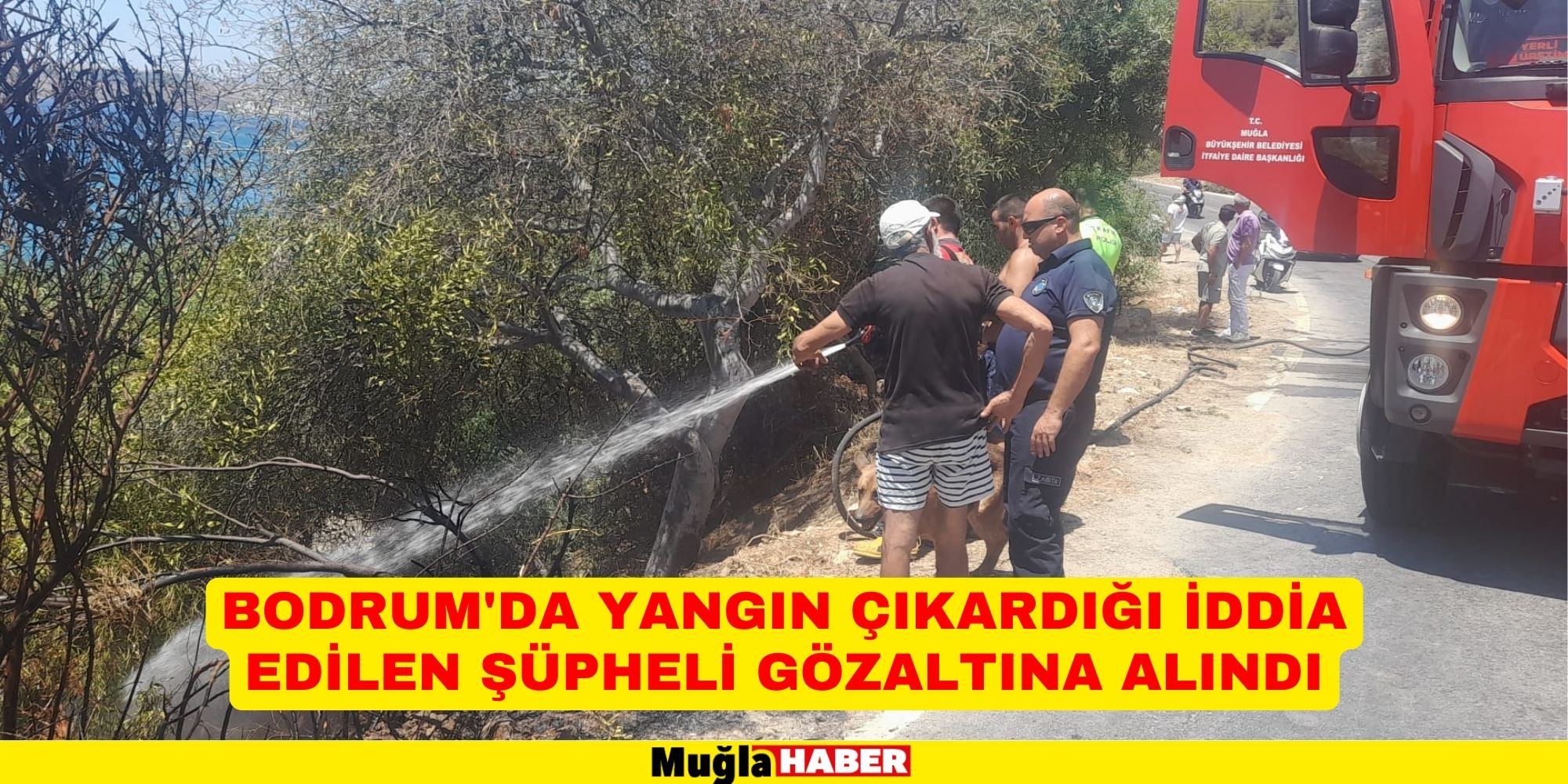 Bodrum'da yangın çıkardığı iddia edilen şüpheli gözaltına alındı