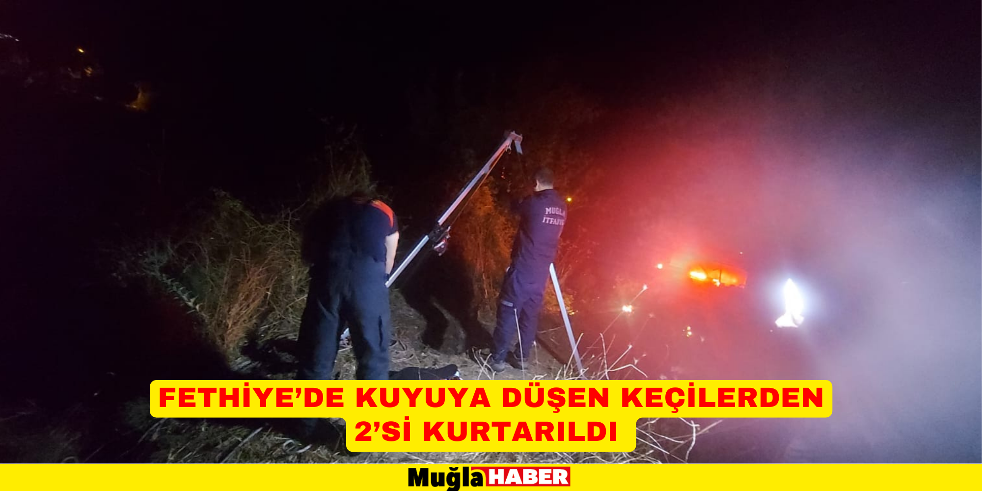 FETHİYE’DE KUYUYA DÜŞEN KEÇİLERDEN 2’Sİ KURTARILDI