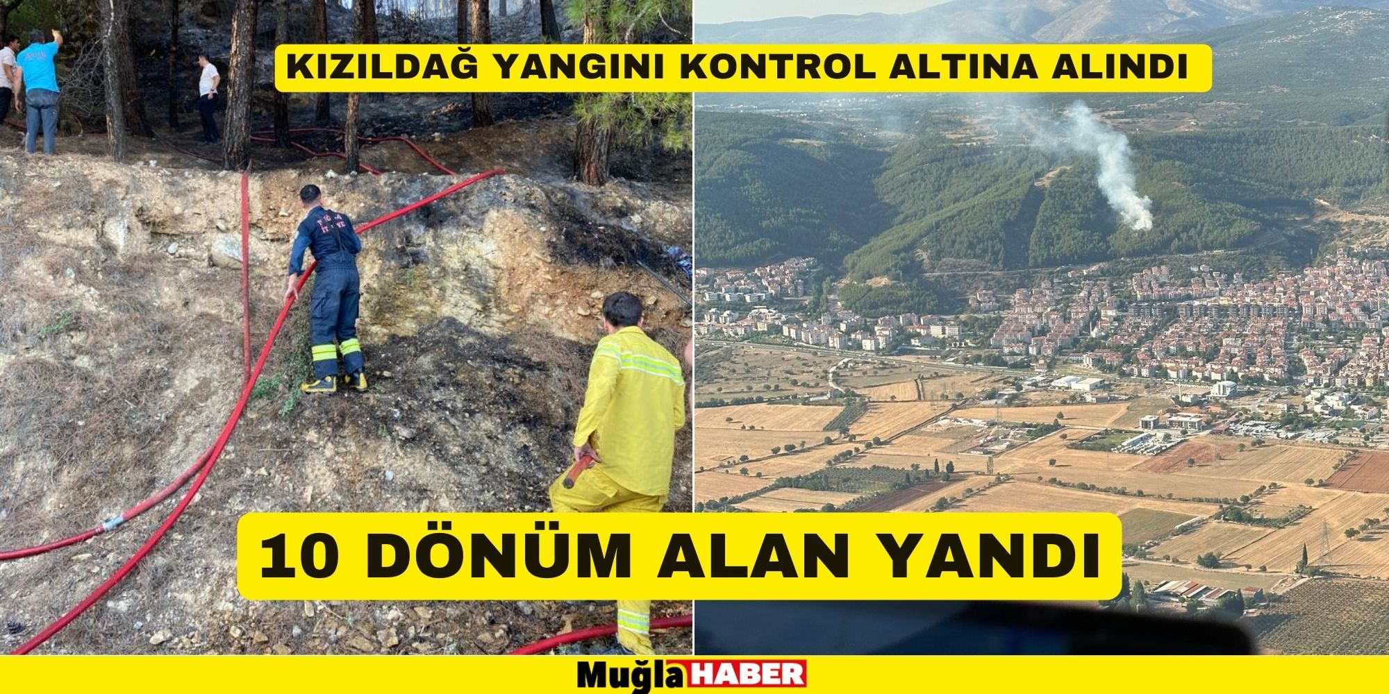 KIZILDAĞ'DA 10 DÖNÜM ALAN YANDI