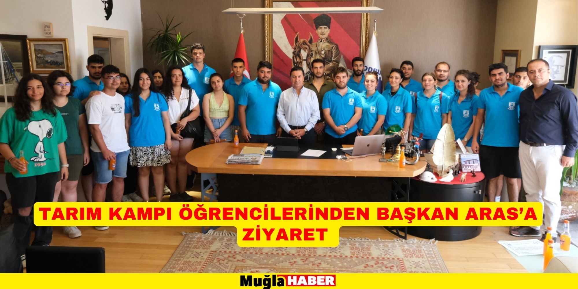 TARIM KAMPI ÖĞRENCİLERİNDEN BAŞKAN ARAS’A ZİYARET