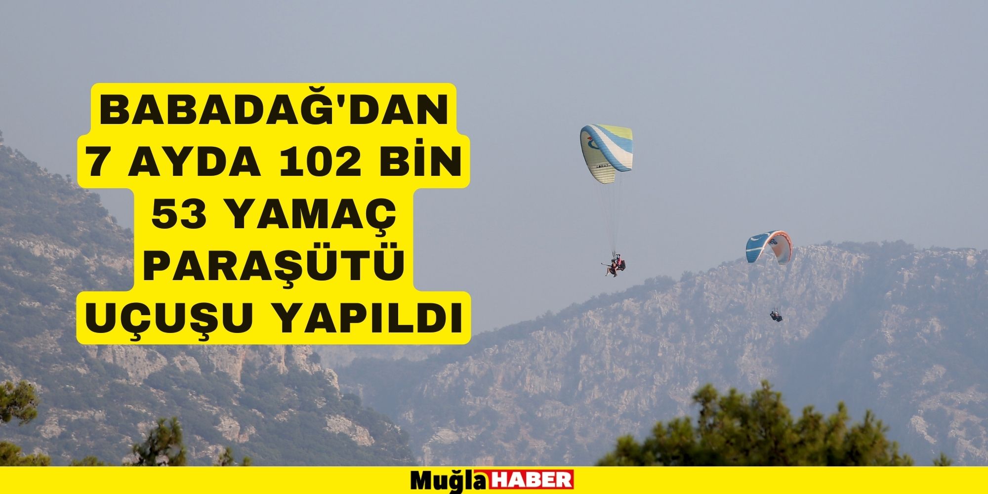 Babadağ'dan 7 ayda 102 bin 53 yamaç paraşütü uçuşu yapıldı