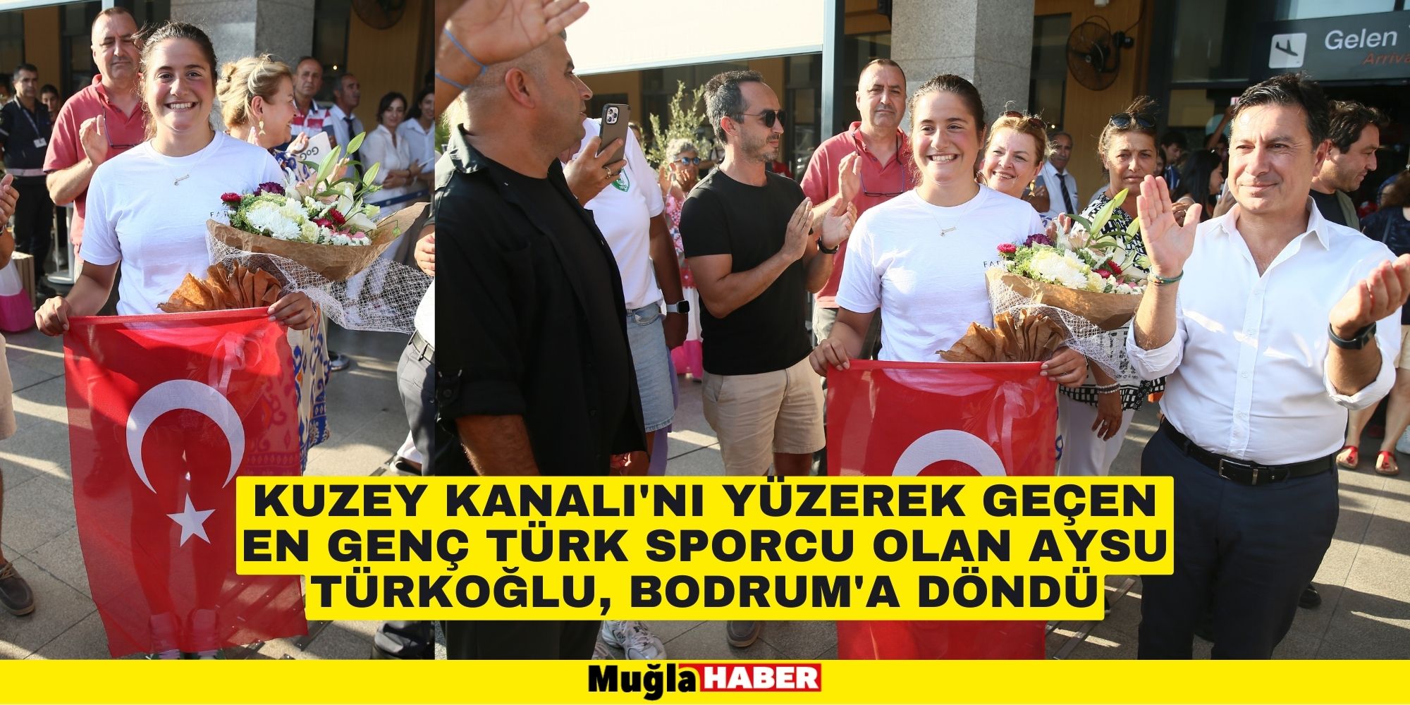 Kuzey Kanalı'nı yüzerek geçen en genç Türk sporcu olan Aysu Türkoğlu, Bodrum'a döndü