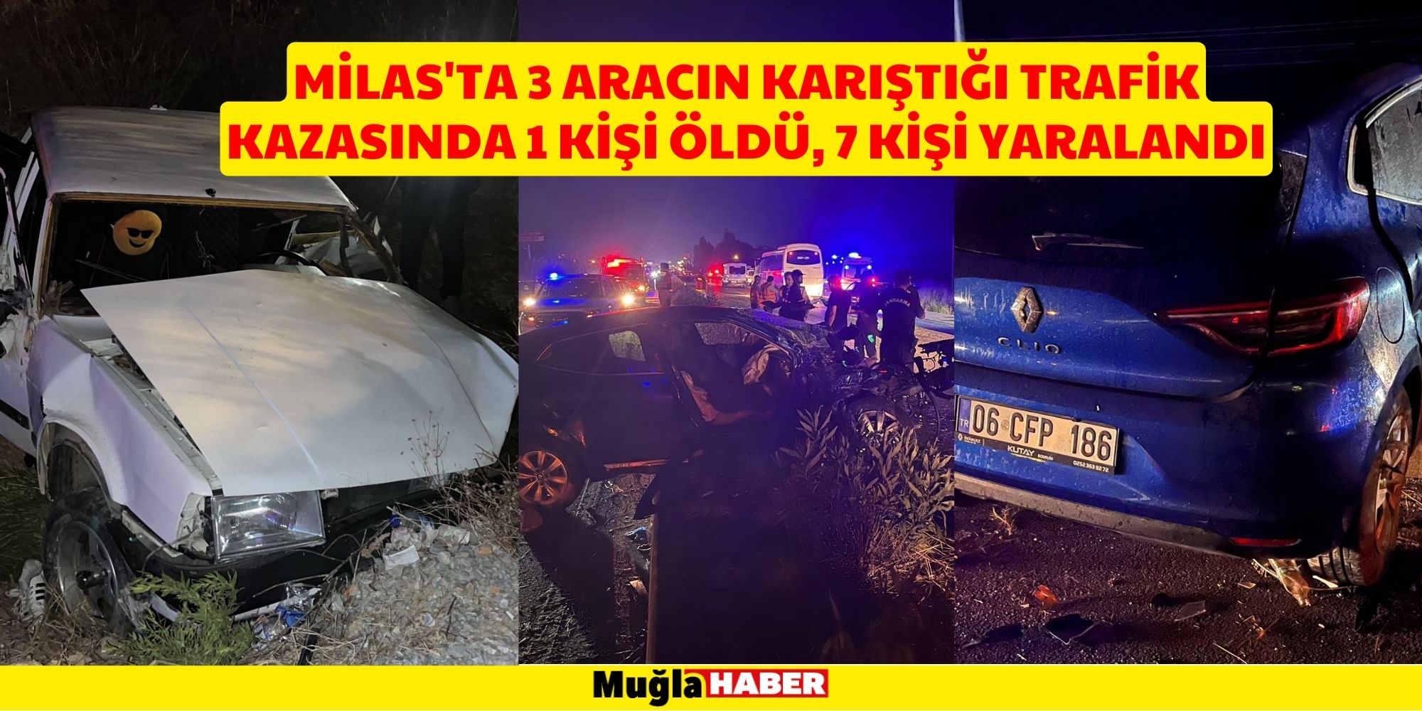 MİLAS'TA ZİNCİRLEME TRAFİK KAZASI: 1 ÖLÜ, 7 YARALI