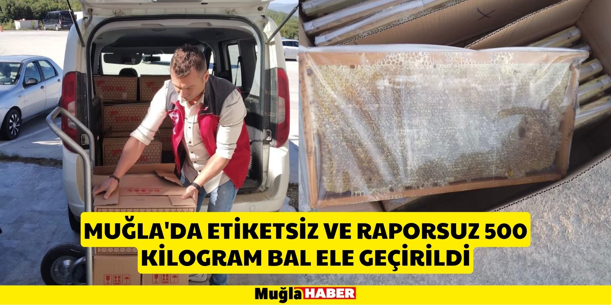 MUĞLA'DA ETKİKETSİZ VE RAPORSUZ 500 KİLOGRAM BAL ELE GEÇİRİLDİ