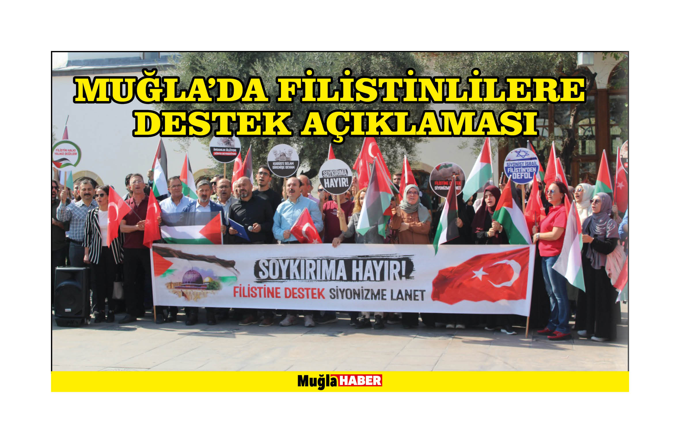 Muğla'da Filistinlilere destek açıklaması