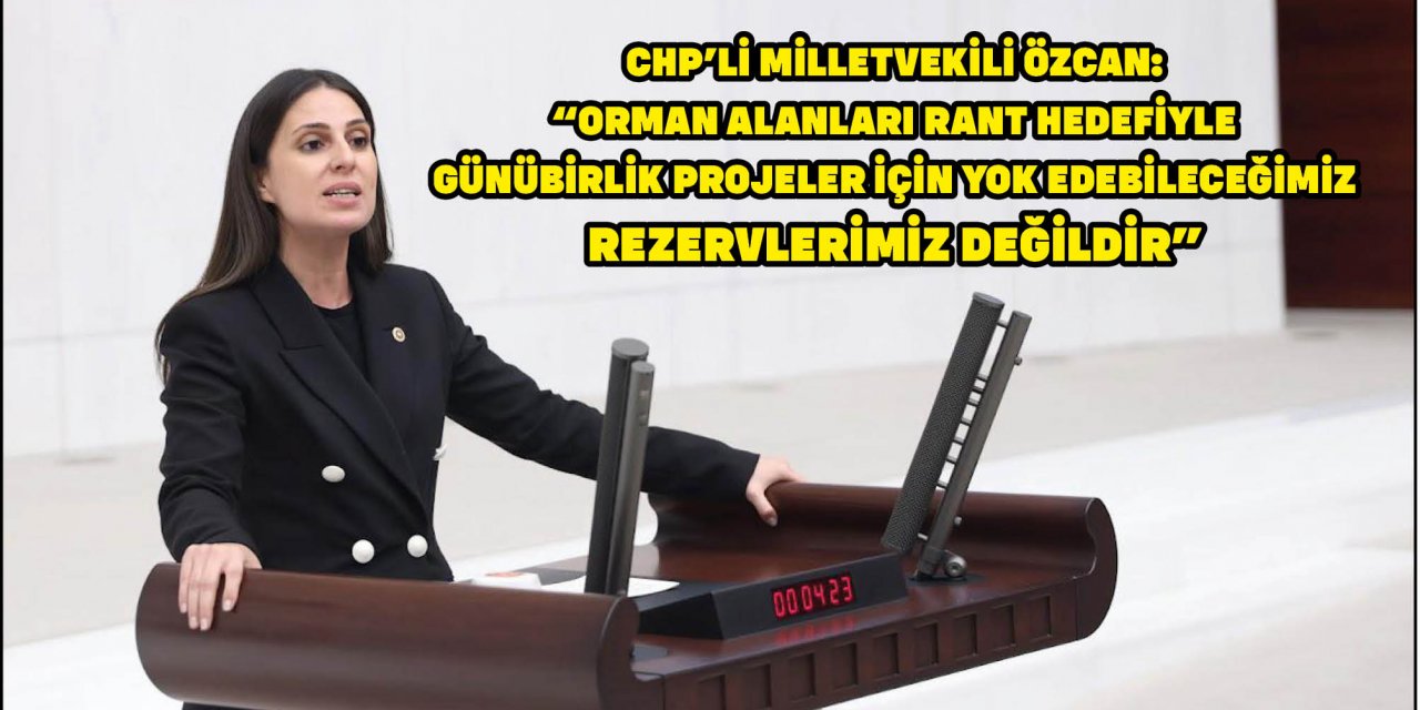 CHP’Lİ MİLLETVEKİLİ ÖZCAN:  “ORMAN ALANLARI RANT HEDEFİYLE GÜNÜBİRLİK PROJELER İÇİN YOK EDEBİLECEĞİMİZ REZERVLERİMİZ DEĞİLDİR”