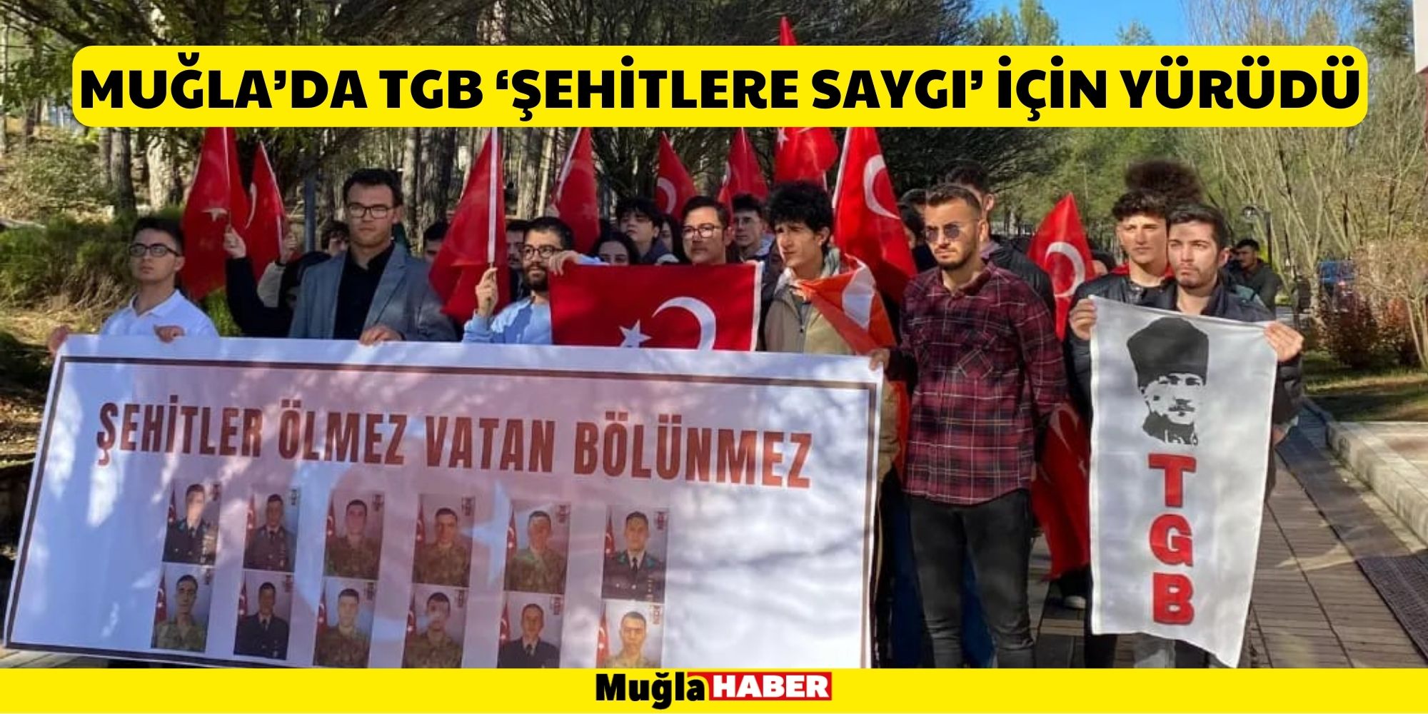 Muğla’da Tgb ‘şehitlere Saygı’ İçin Yürüdü