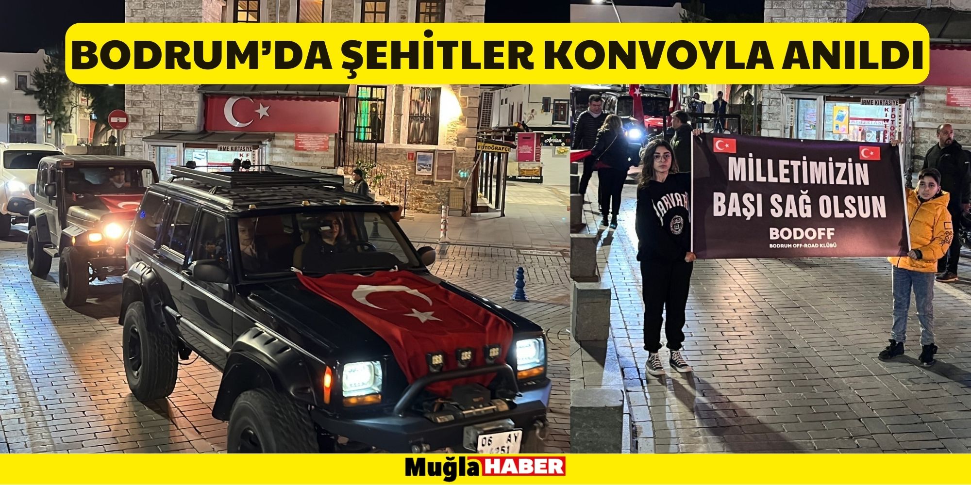 Bodrum’da şehitler düzenlenen konvoyla anıldı