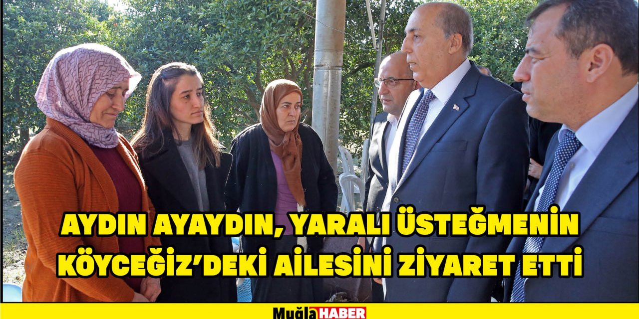 AYDIN AYAYDIN, YARALI ÜSTEĞMENİN KÖYCEĞİZ'DEKİ AİLESİNİ ZİYARET ETTİ