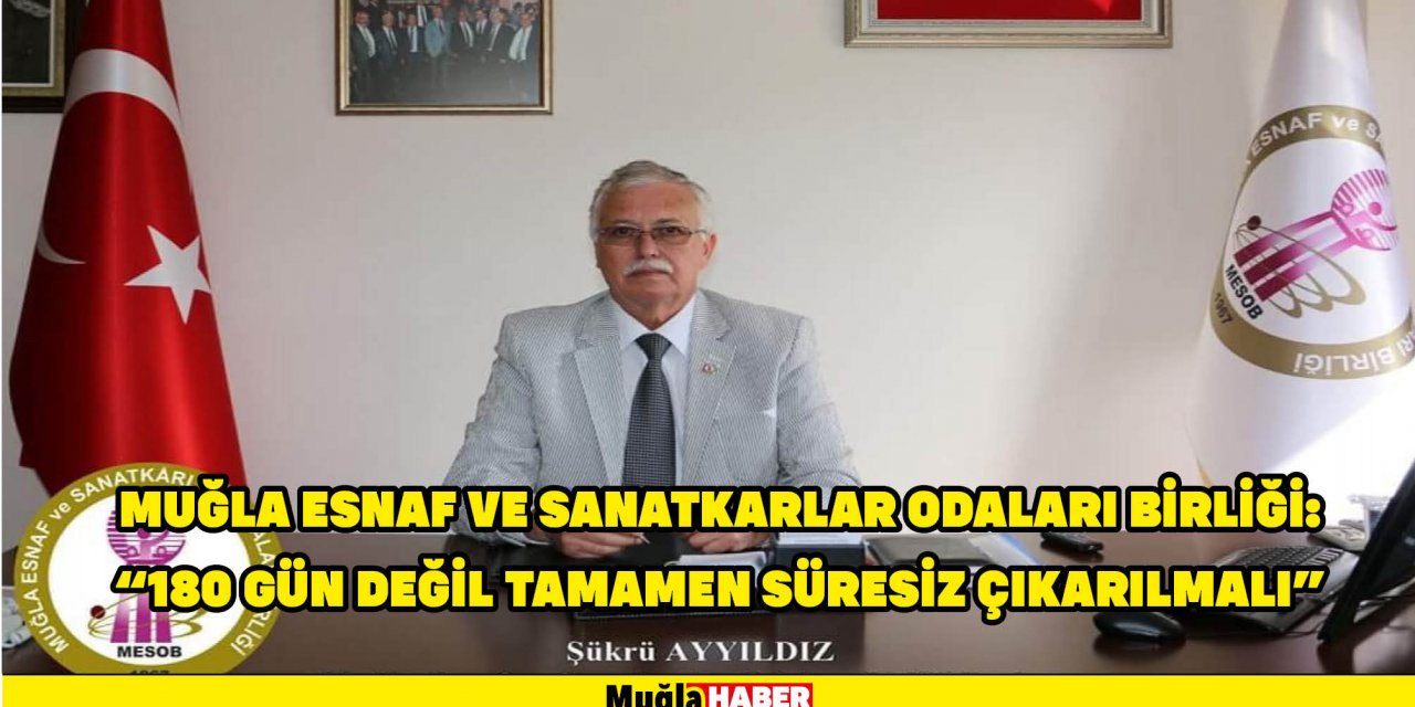 MUĞLA ESNAF VE SANATKARLAR ODALARI BİRLİĞİ: “180 GÜN DEĞİL TAMAMEN SÜRESİZ ÇIKARILMALI”