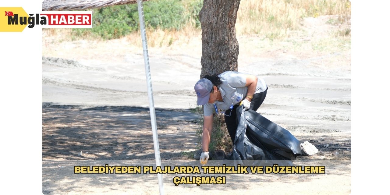 Belediyeden plajlarda temizlik ve düzenleme çalışması