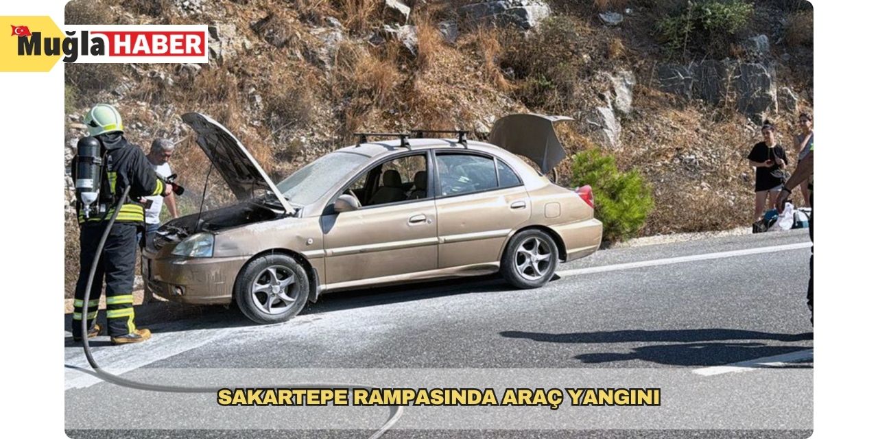 Sakartepe rampasında araç yangını