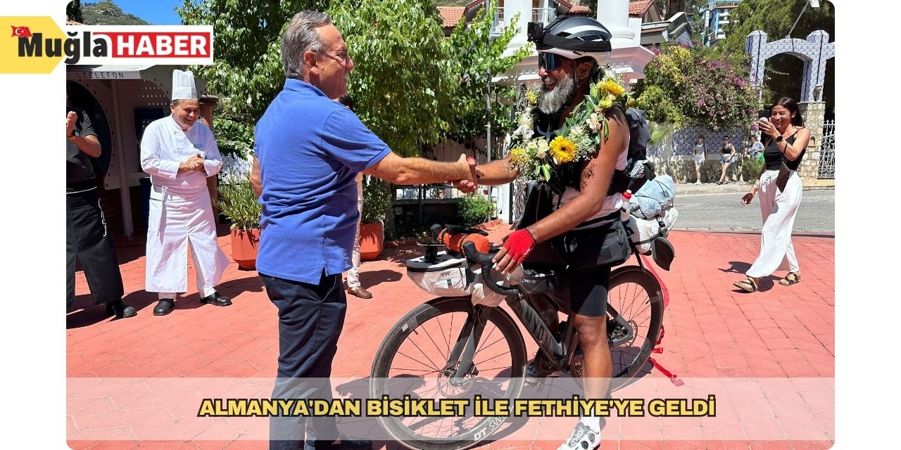 Almanya'dan bisiklet ile Fethiye'ye geldi