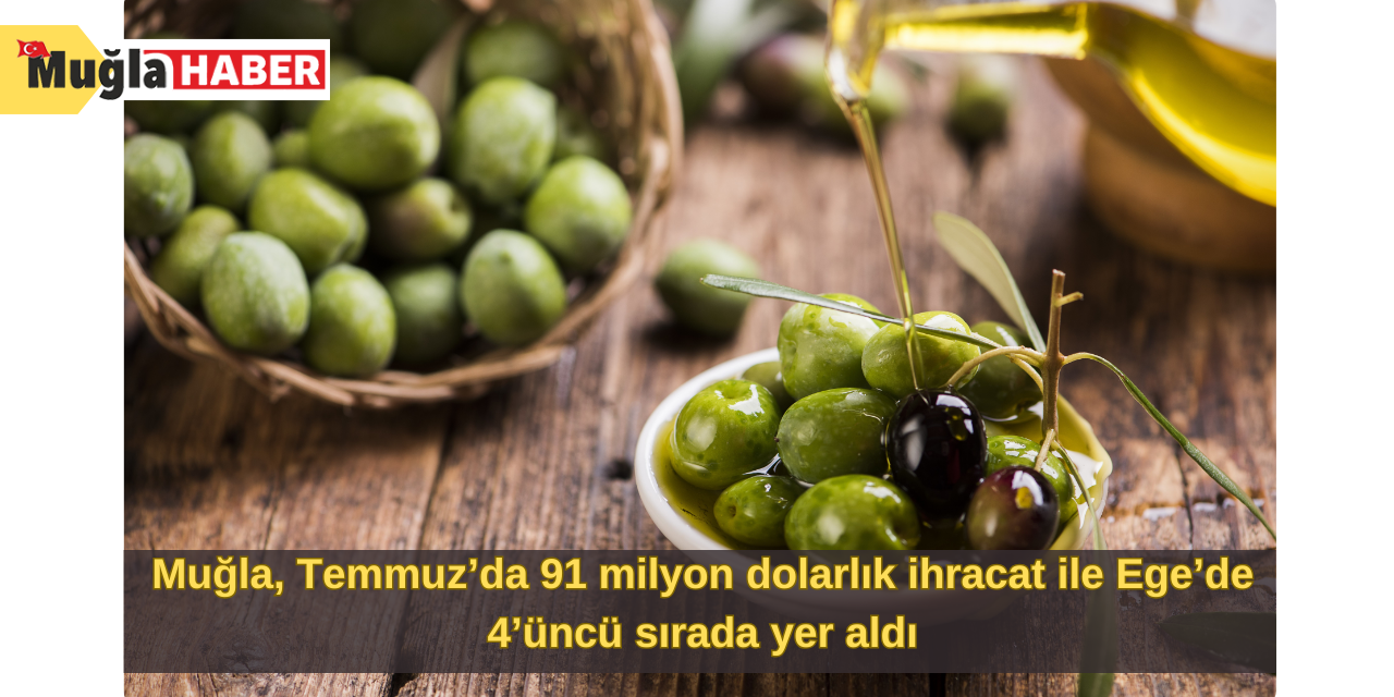 Muğla, Temmuz’da 91 milyon dolarlık ihracat ile Ege’de 4’üncü sırada yer aldı