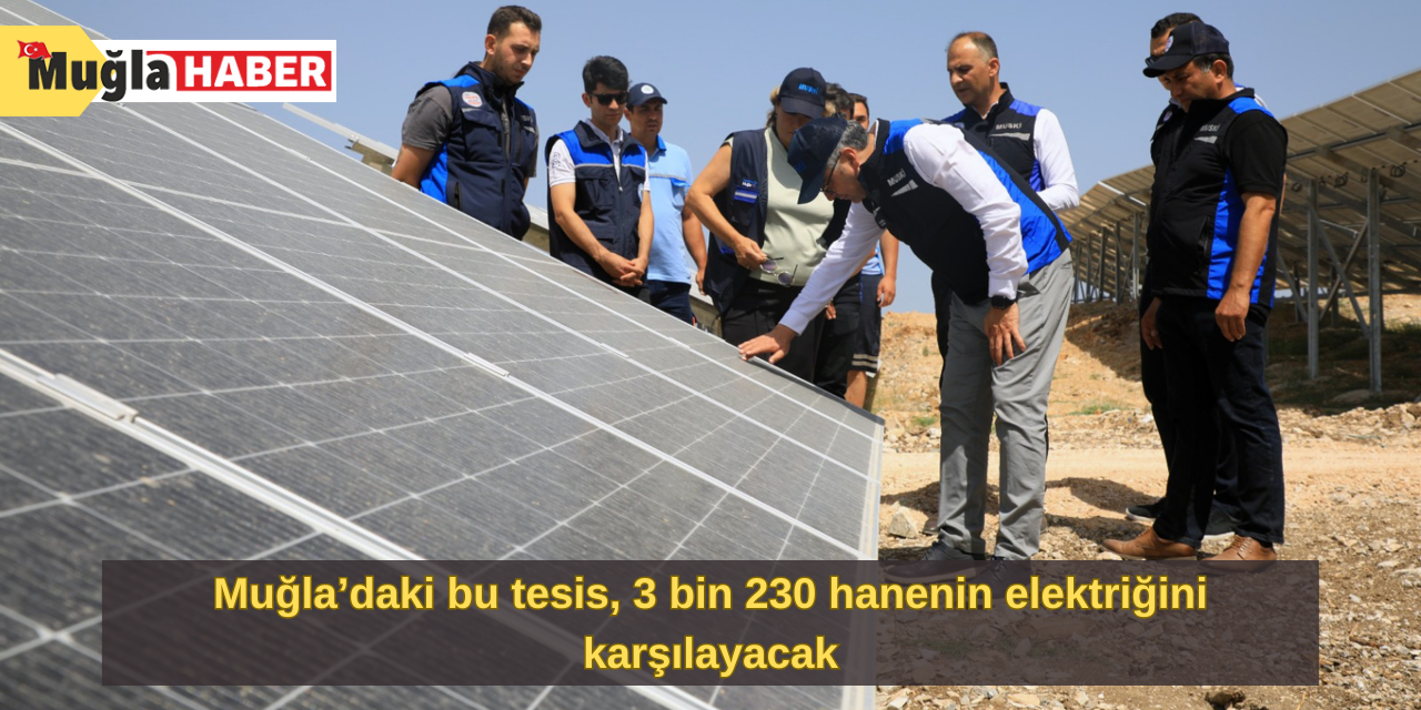 Muğla’daki bu tesis, 3 bin 230 hanenin elektriğini karşılayacak