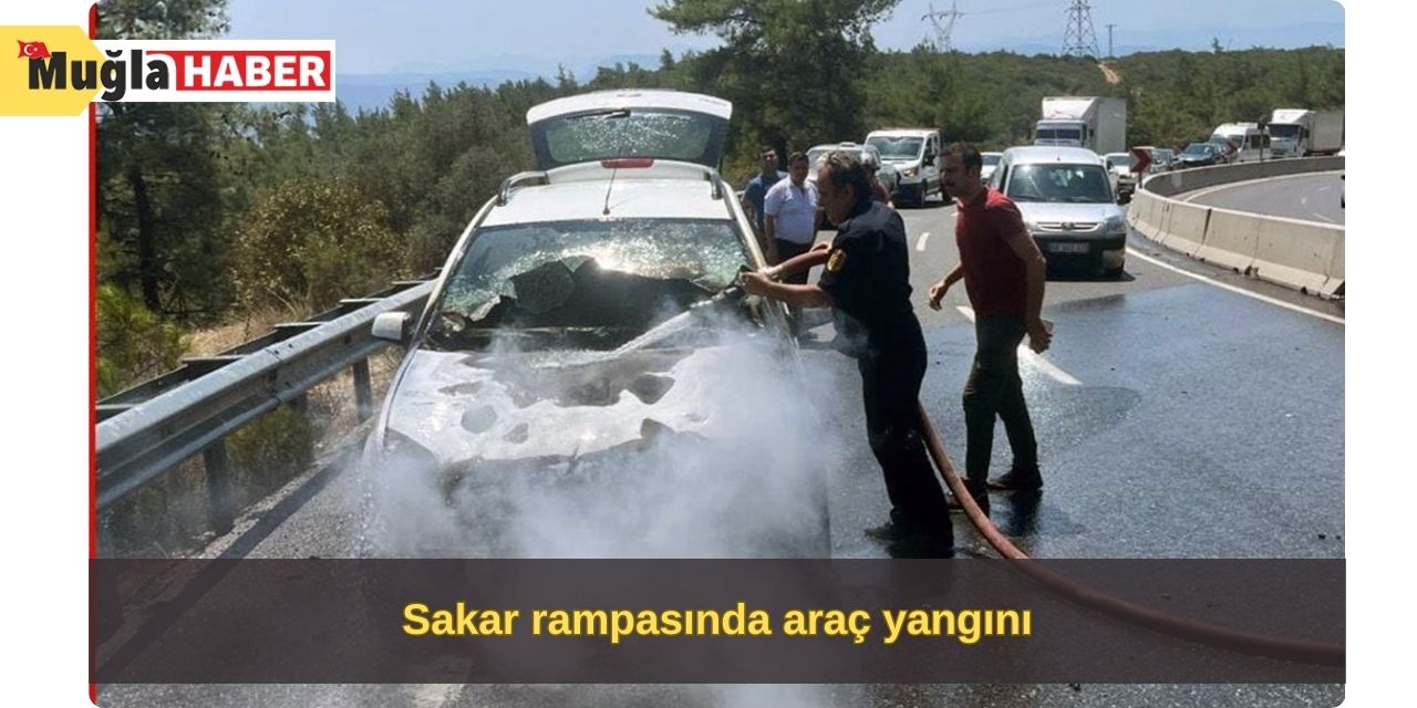 Sakar rampasında araç yangını