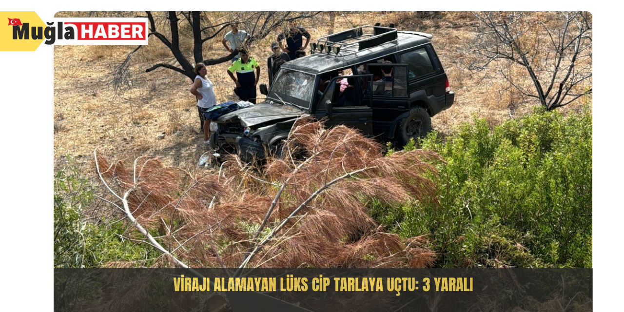 Virajı alamayan lüks cip tarlaya uçtu: 3 yaralı