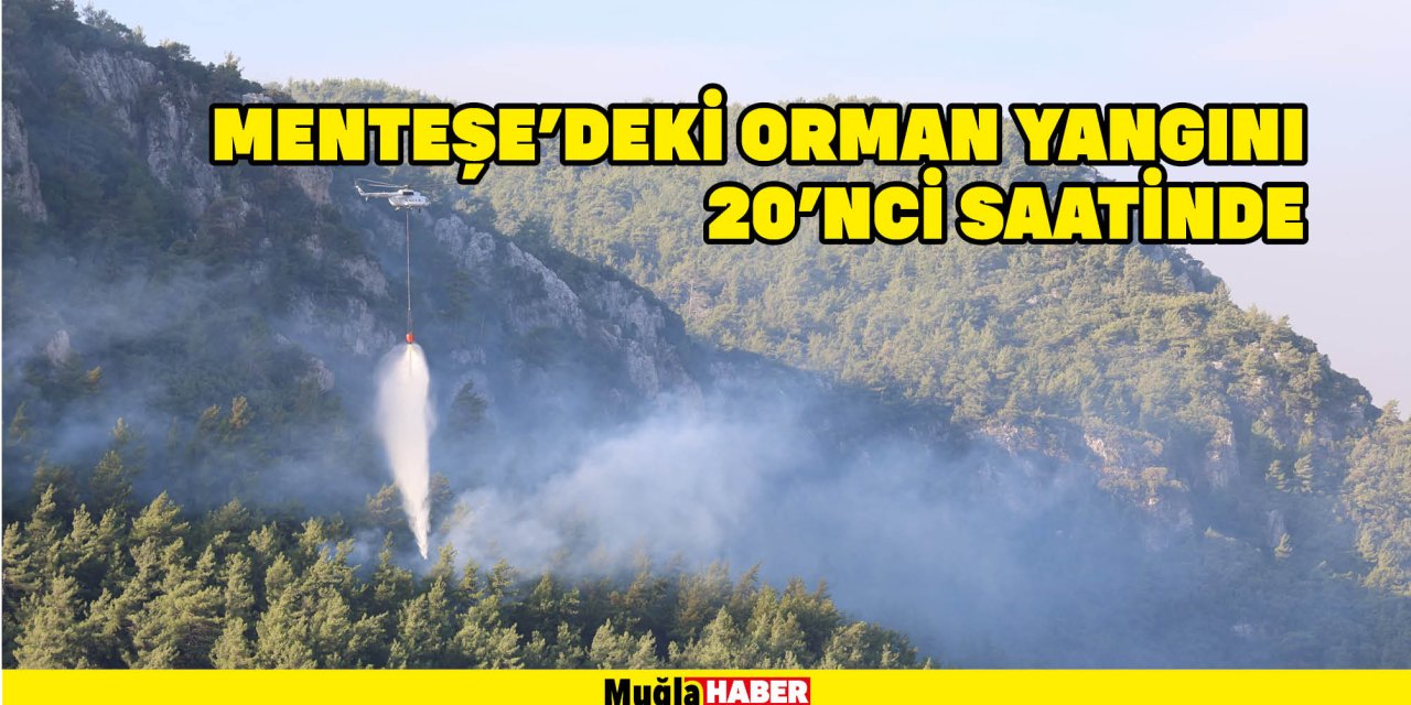 Menteşe'deki orman yangını 20'nci saatinde