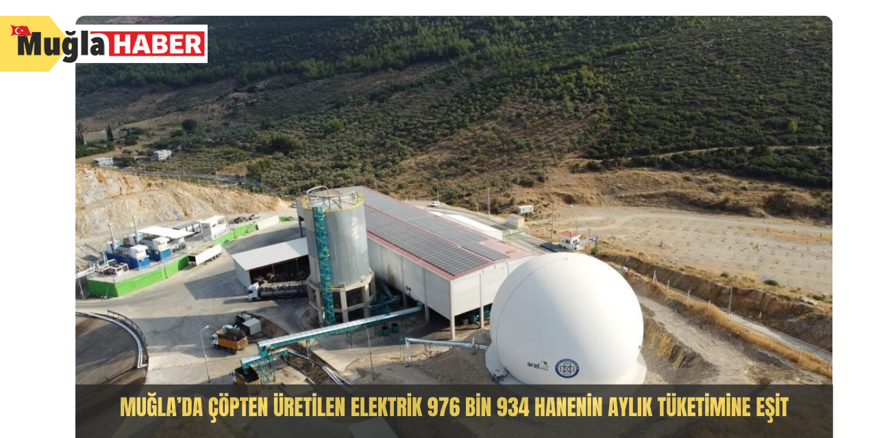 Muğla’da çöpten üretilen elektrik 976 bin 934 hanenin aylık tüketimine eşit