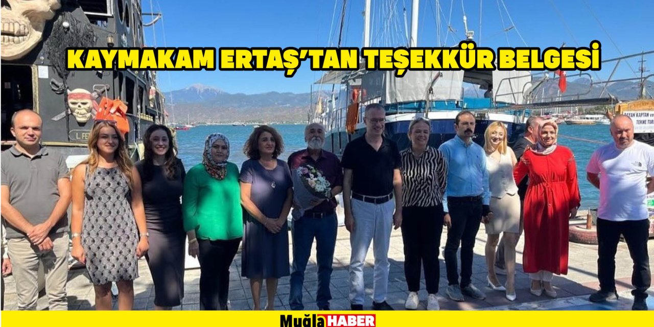 KAYMAKAM ERTAŞ’TAN TEŞEKKÜR BELGESİ