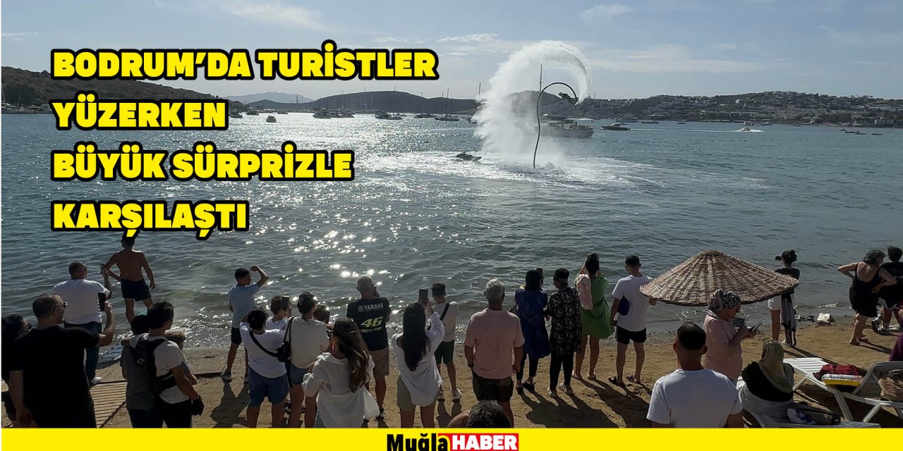 BODRUM'DA TURİSTLER YÜZERKEN BÜYÜK SÜRPRİZLE KARŞILAŞTI