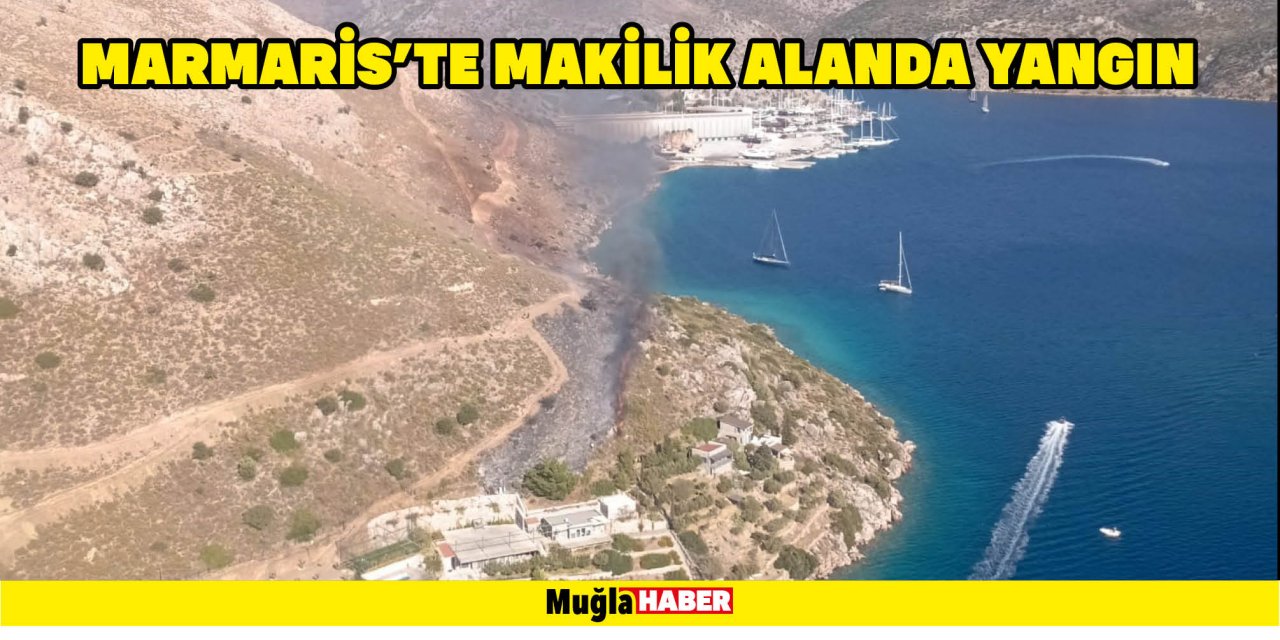 MARMARİS'TE MAKİLİK ALANDA YANGIN