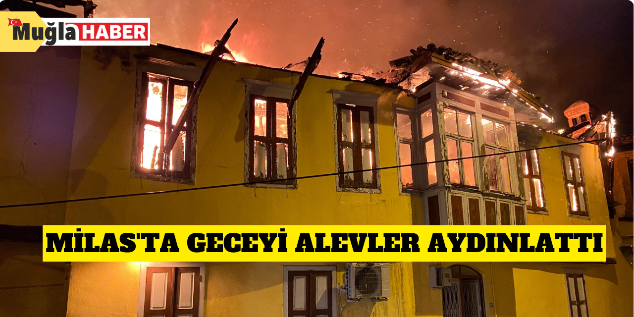 Milas'ta geceyi alevler aydınlattı