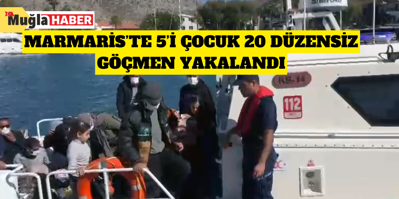 Marmaris’te 5’i çocuk 20 düzensiz göçmen yakalandı