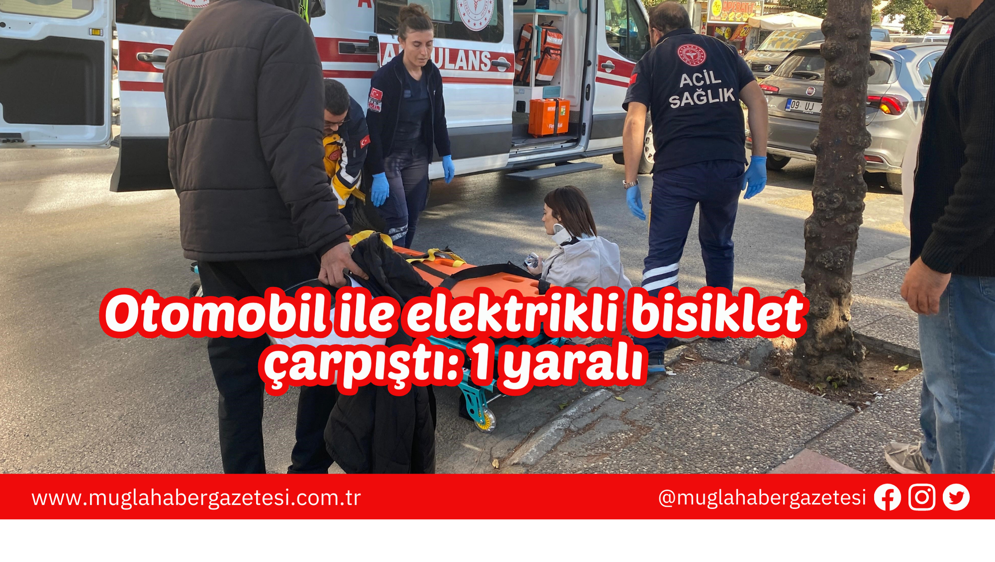 Otomobil ile elektrikli bisiklet çarpıştı: 1 yaralı