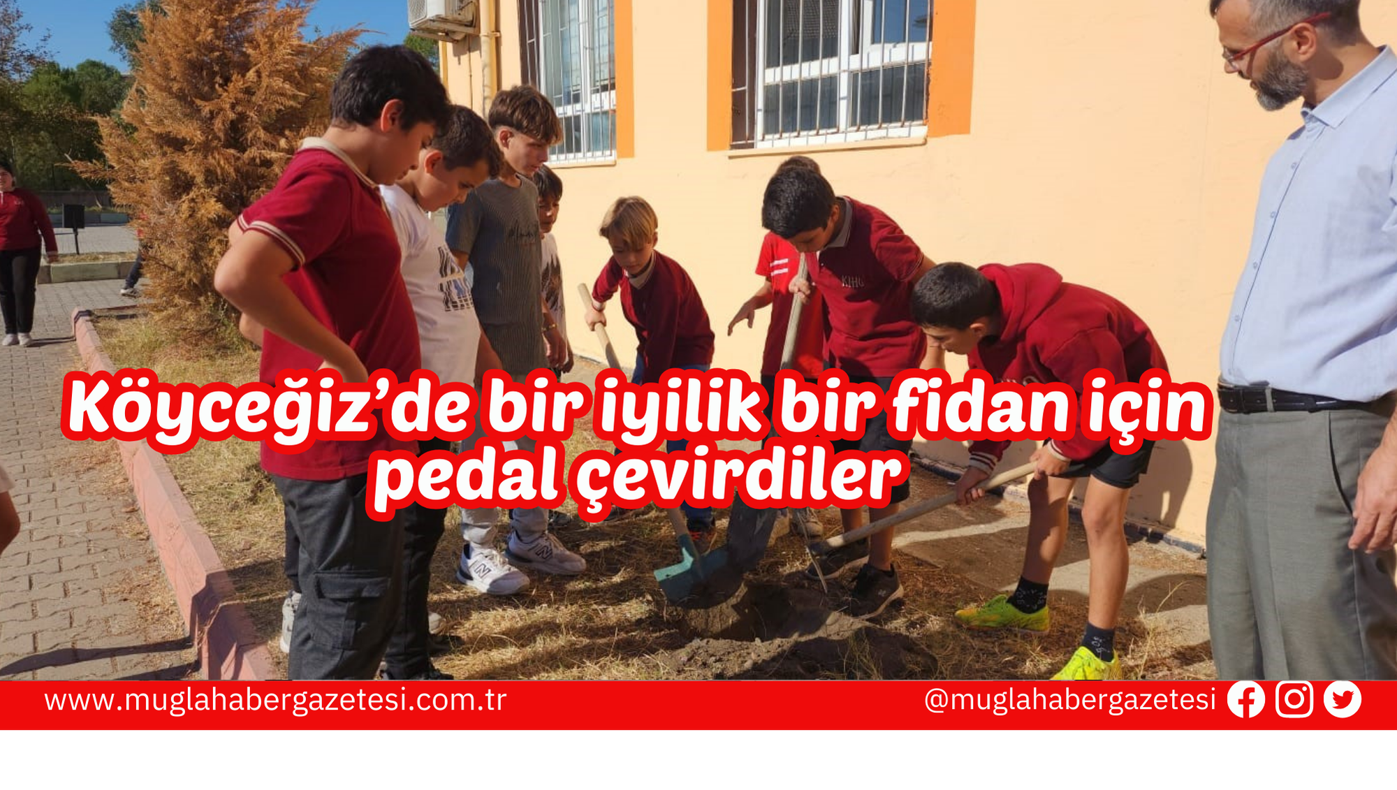 Köyceğiz’de bir iyilik bir fidan için pedal çevirdiler