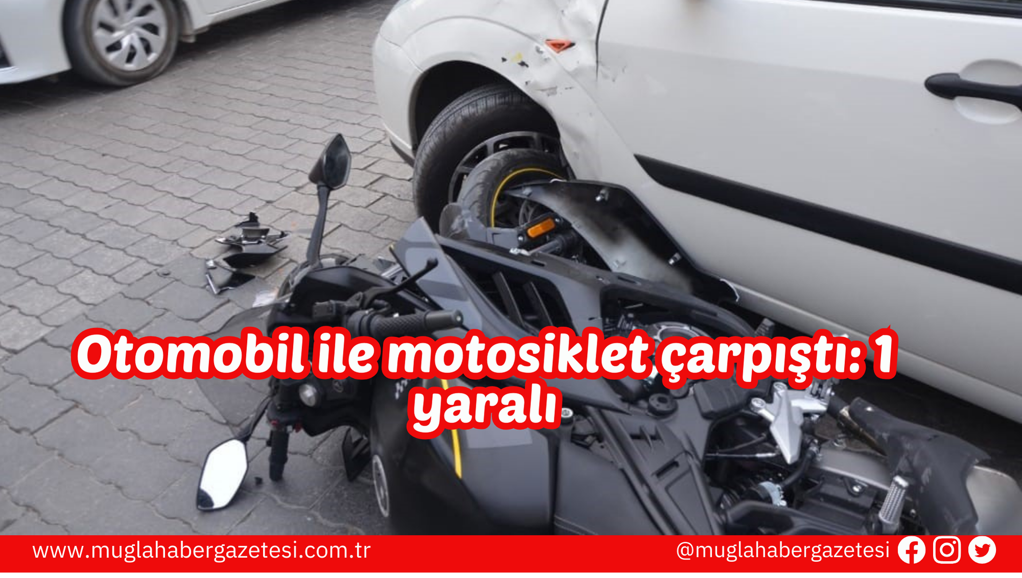 Otomobil ile motosiklet çarpıştı: 1 yaralı