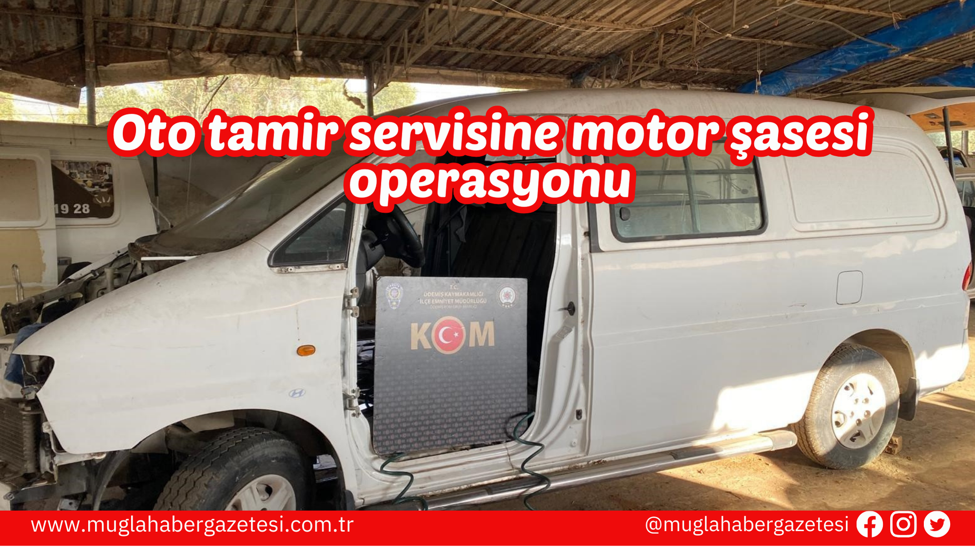 Oto tamir servisine motor şasesi operasyonu