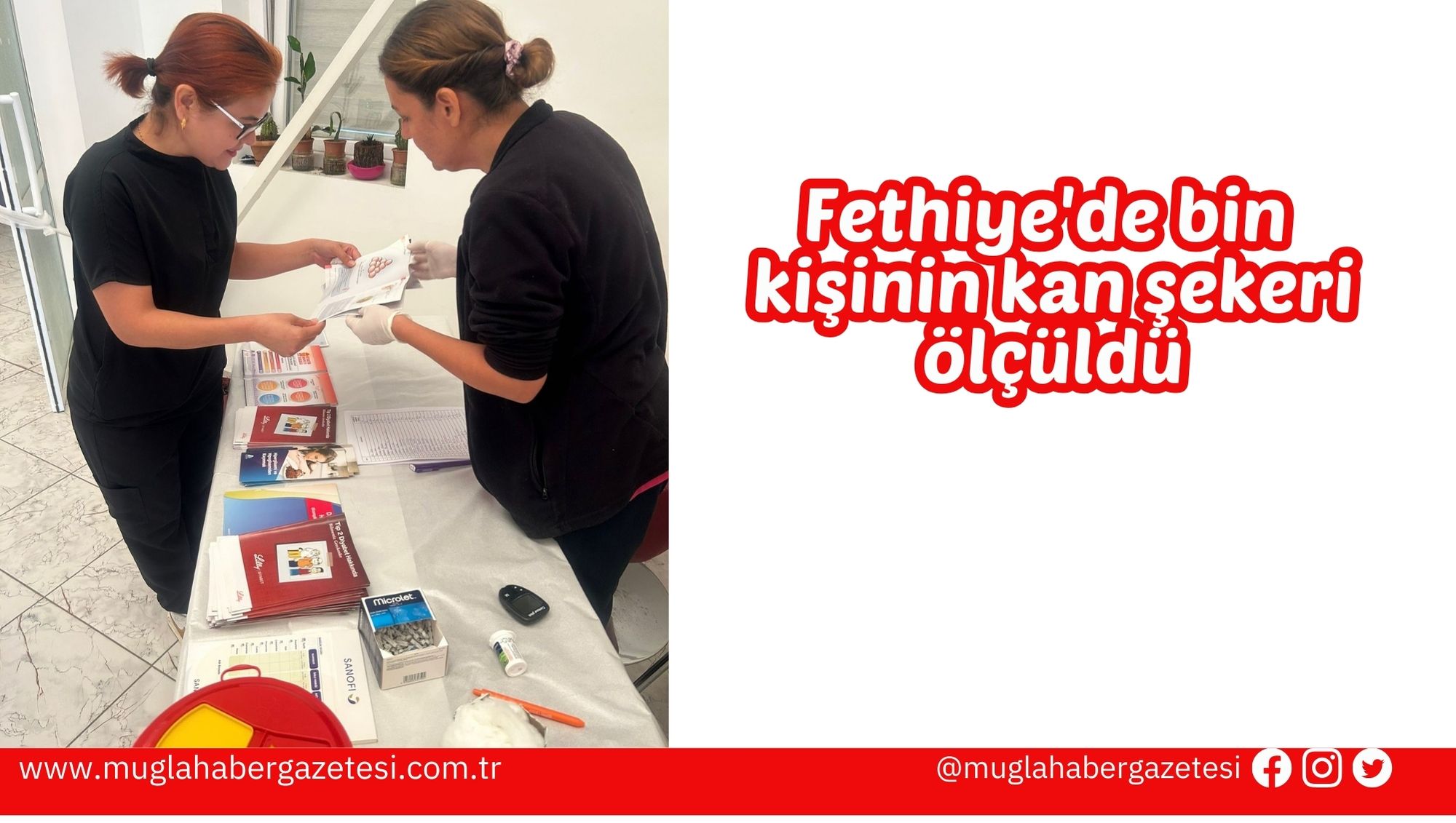 Fethiye'de bin kişinin kan şekeri ölçüldü