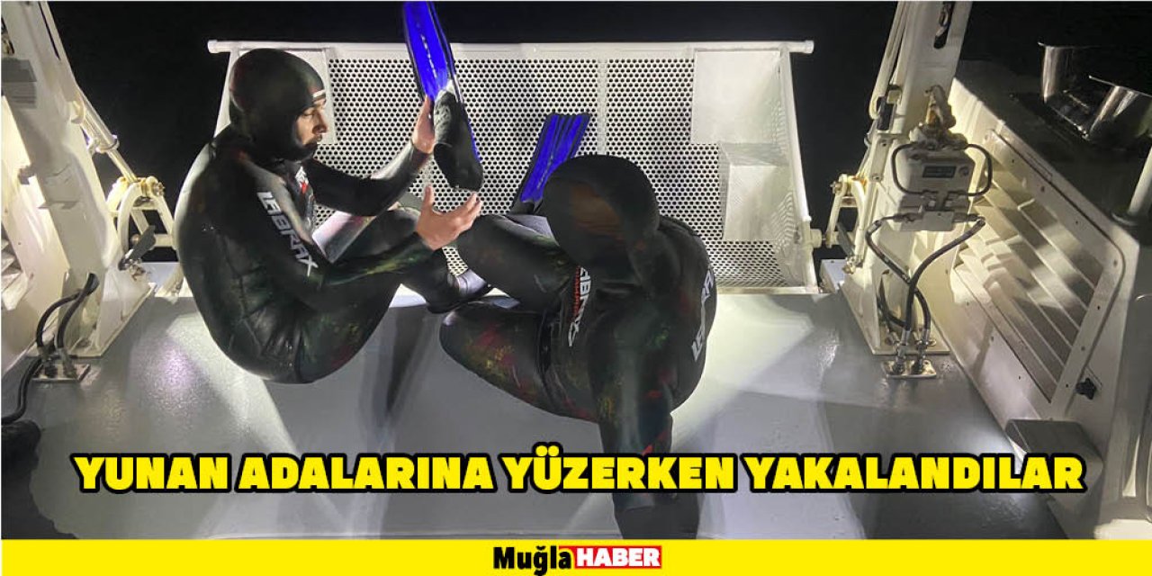 YUNAN ADALARINA YÜZERKEN YAKALANDILAR