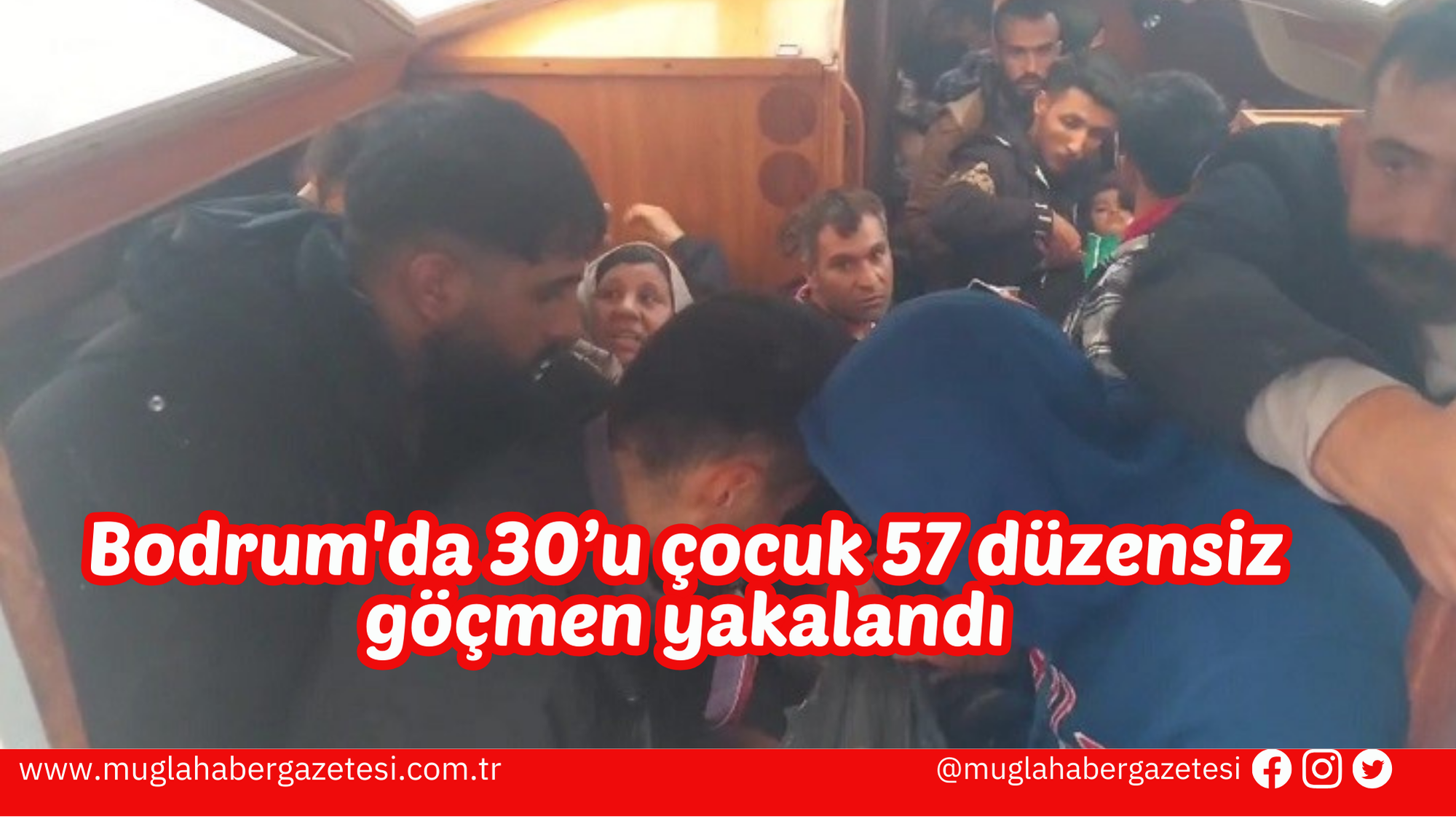 Bodrum'da 30’u çocuk 57 düzensiz göçmen yakalandı