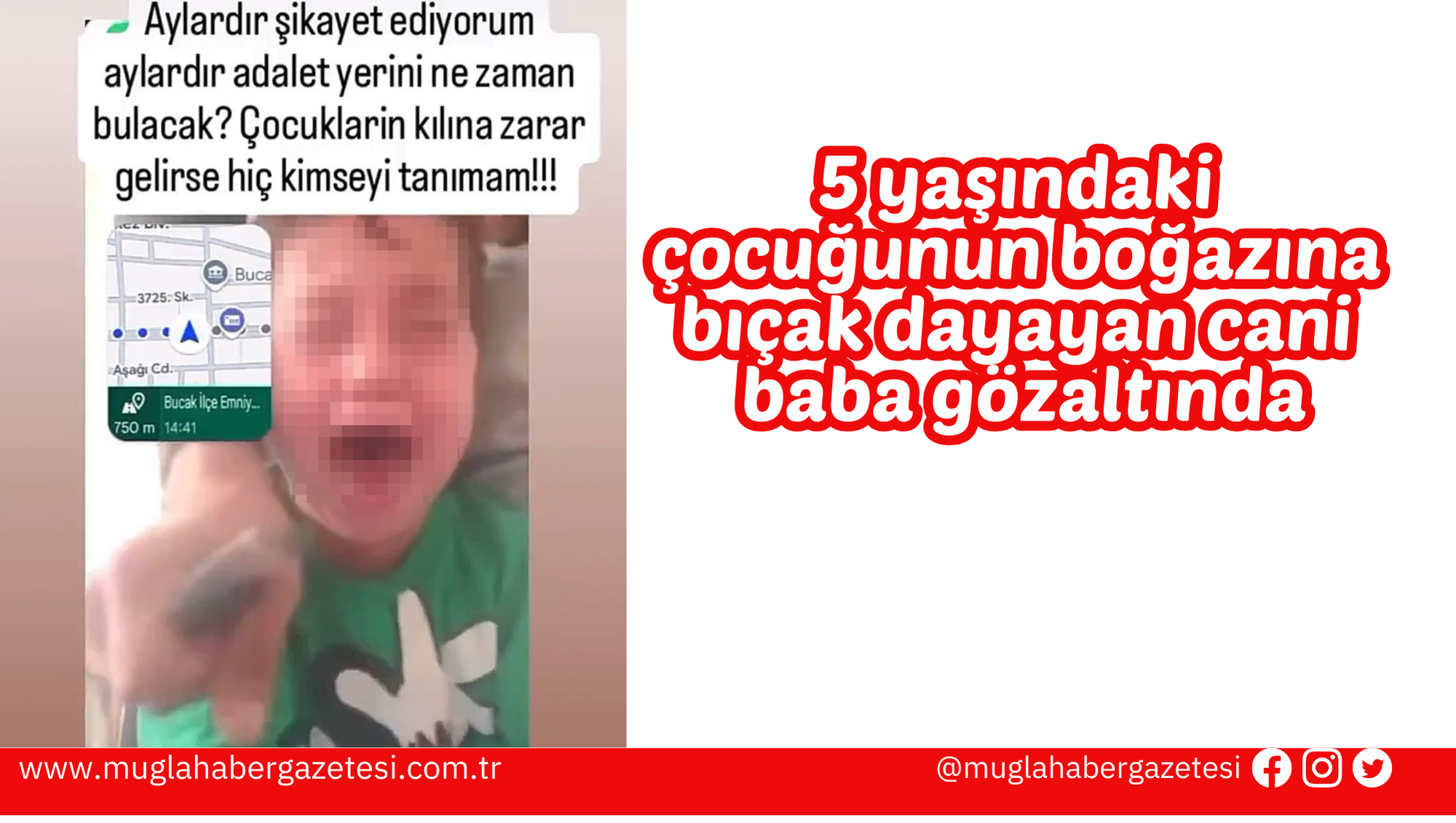 5 yaşındaki çocuğunun boğazına bıçak dayayan cani baba gözaltında