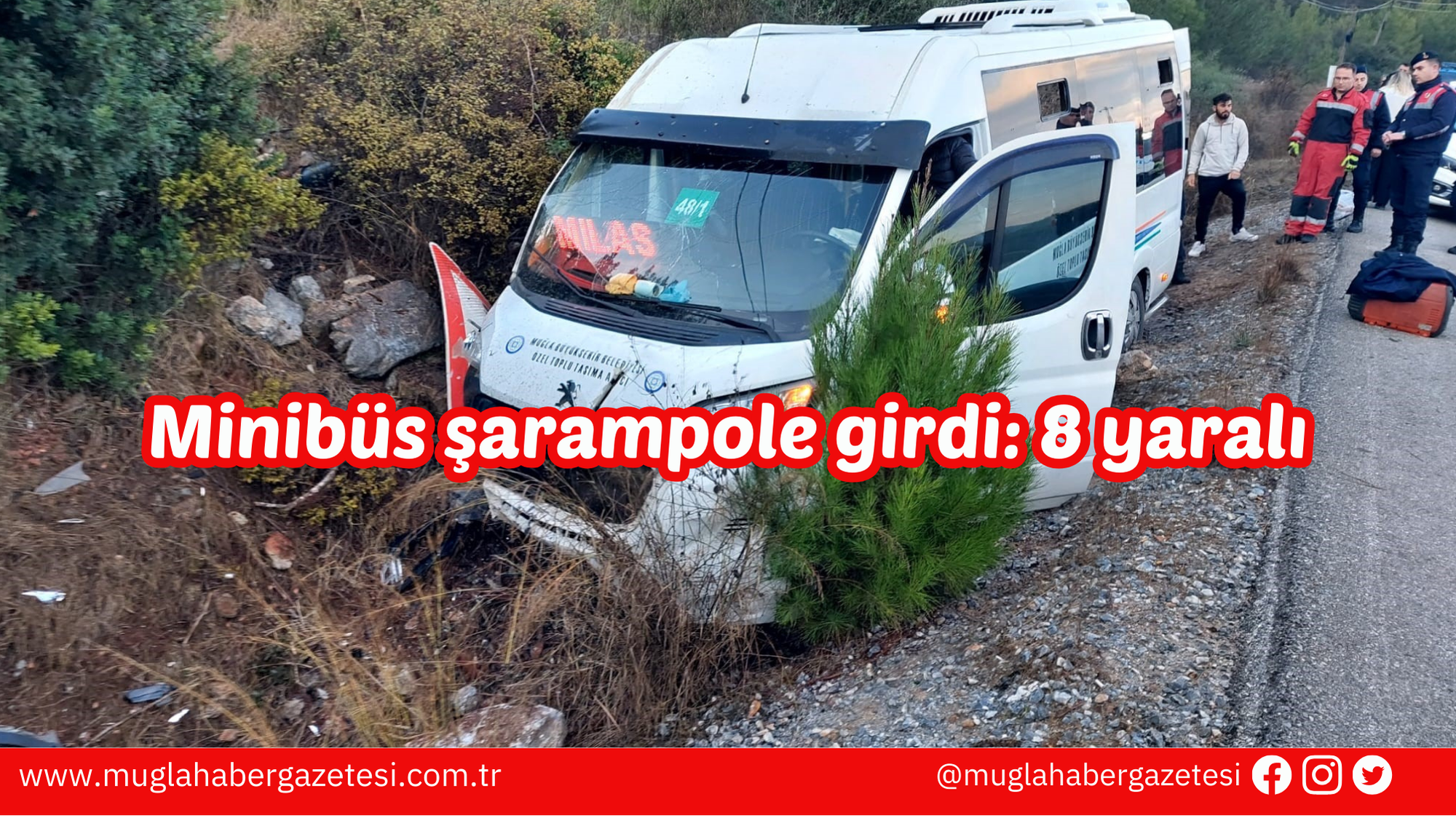 Minibüs şarampole girdi: 8 yaralı