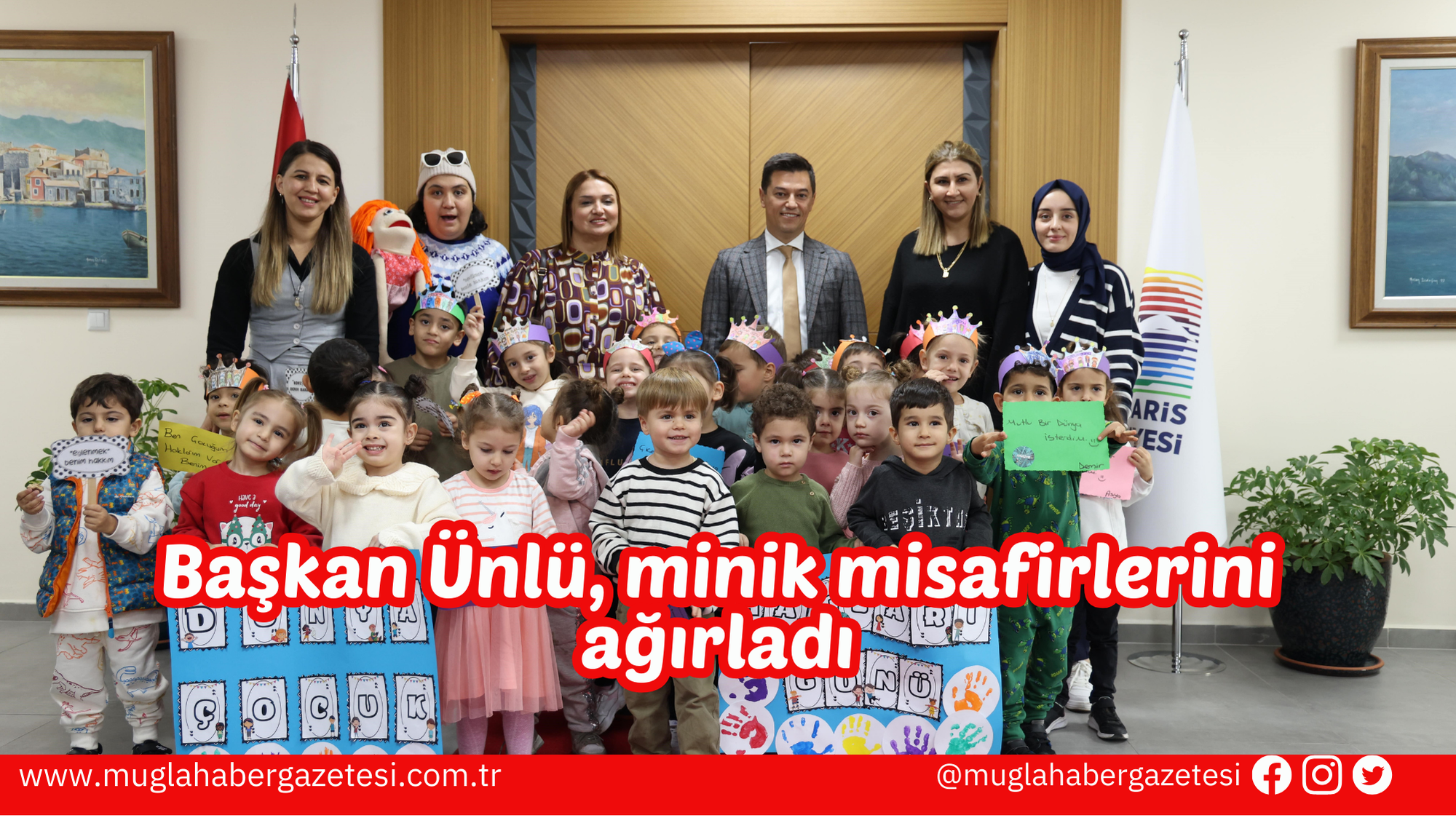 Başkan Ünlü, minik misafirlerini ağırladı