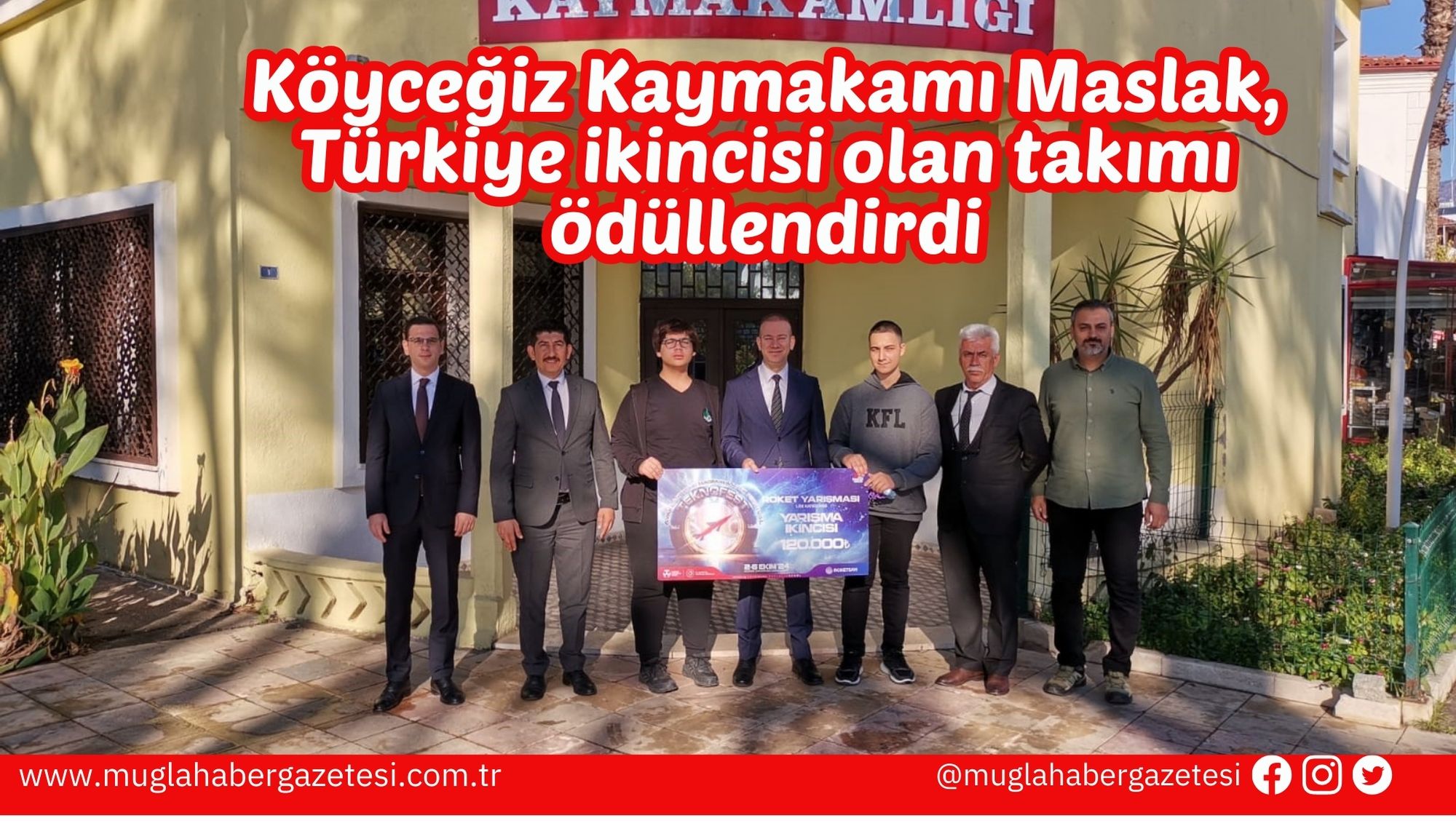 Köyceğiz Kaymakamı Maslak, Türkiye ikincisi olan takımı ödüllendirdi