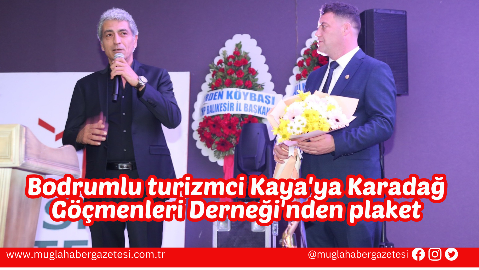 Bodrumlu turizmci Kaya'ya Karadağ Göçmenleri Derneği'nden plaket