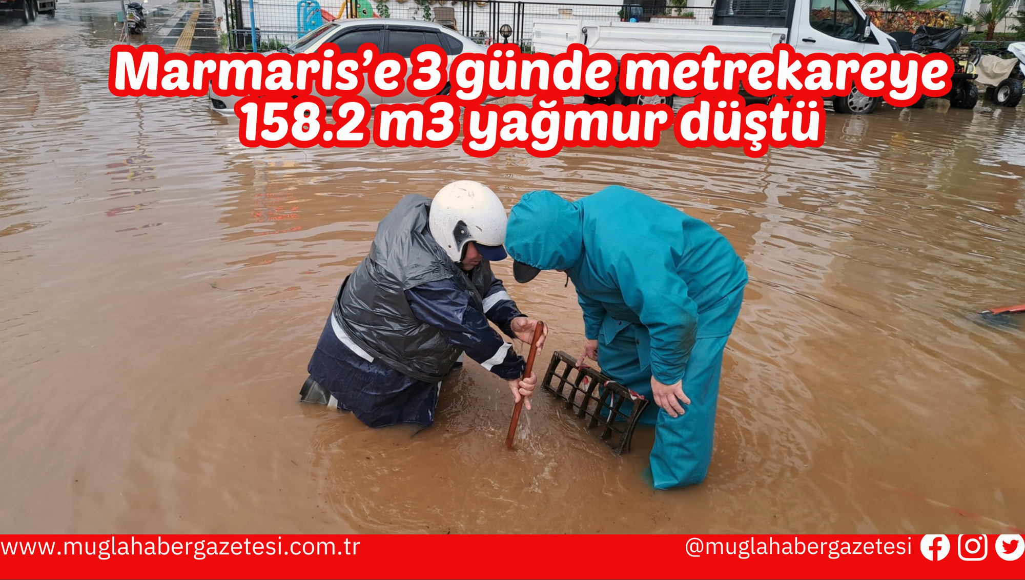 Marmaris’e 3 günde metrekareye 158.2 m3 yağmur düştü