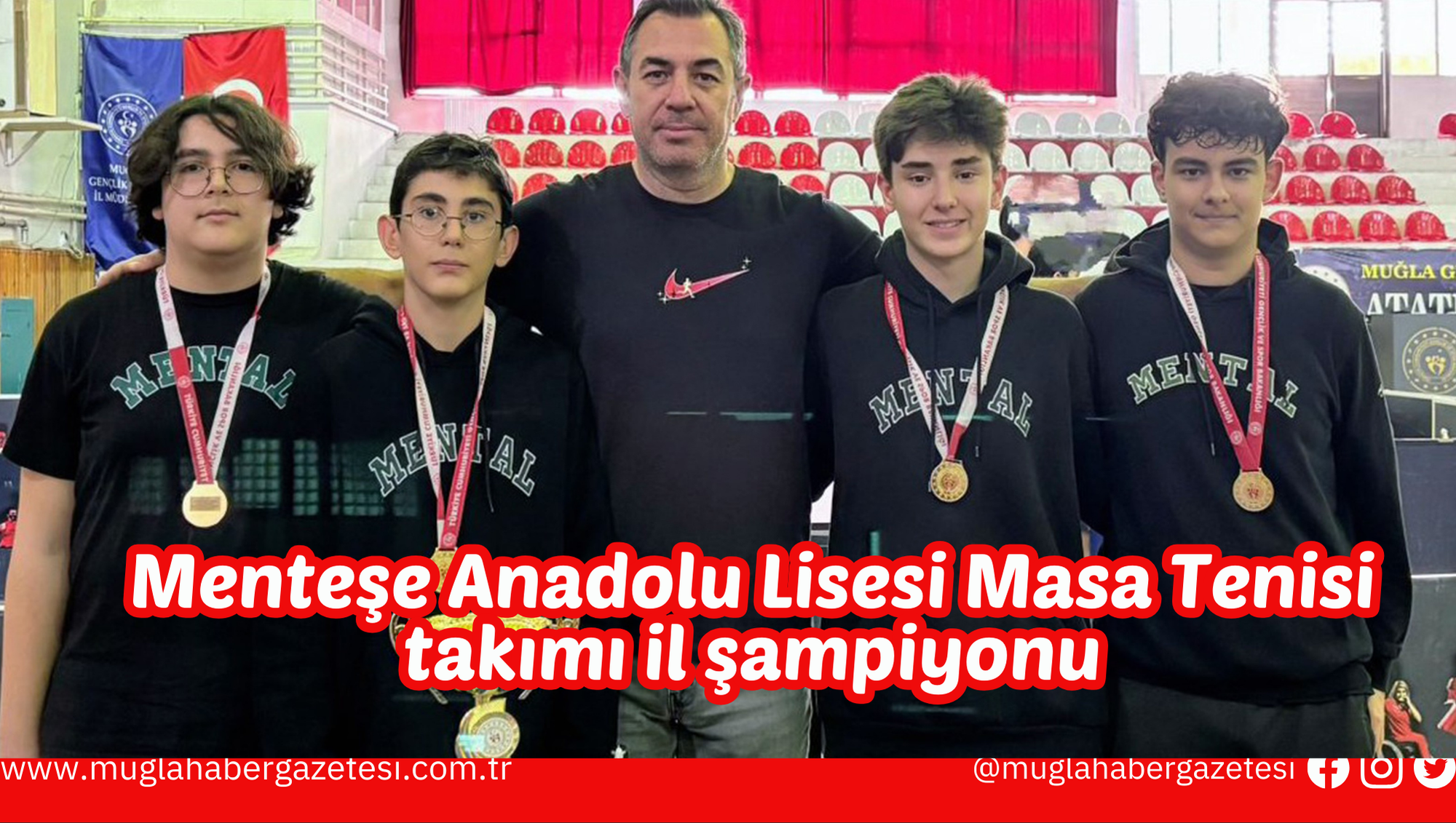 Menteşe Anadolu Lisesi Masa Tenisi takımı il şampiyonu