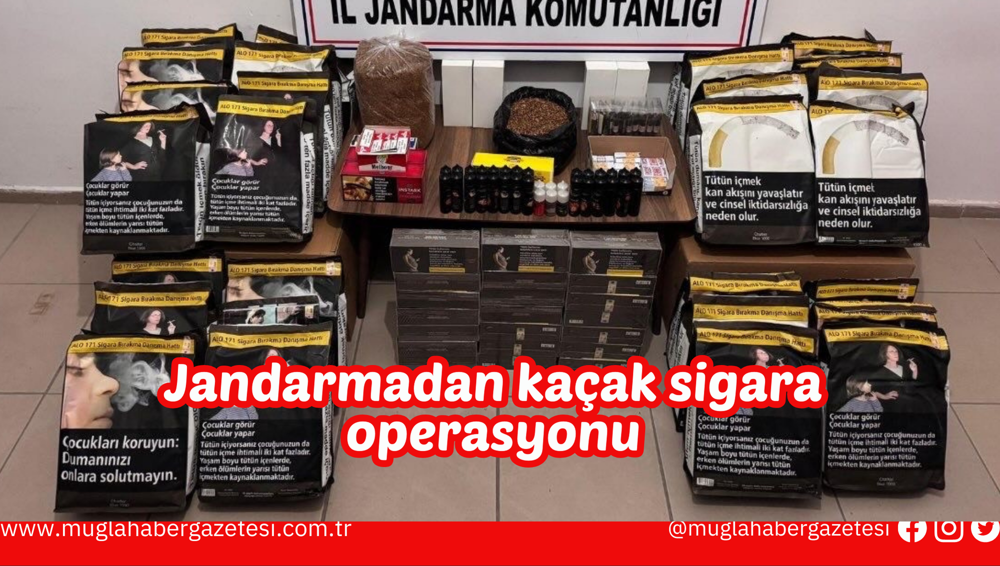 Jandarmadan kaçak sigara operasyonu