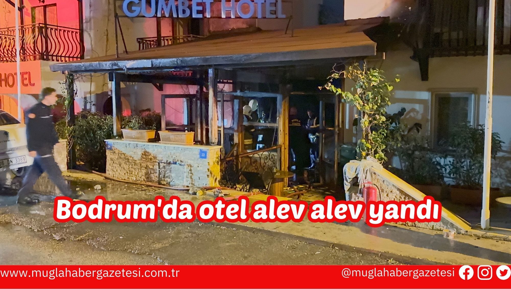 Bodrum'da otel alev alev yandı