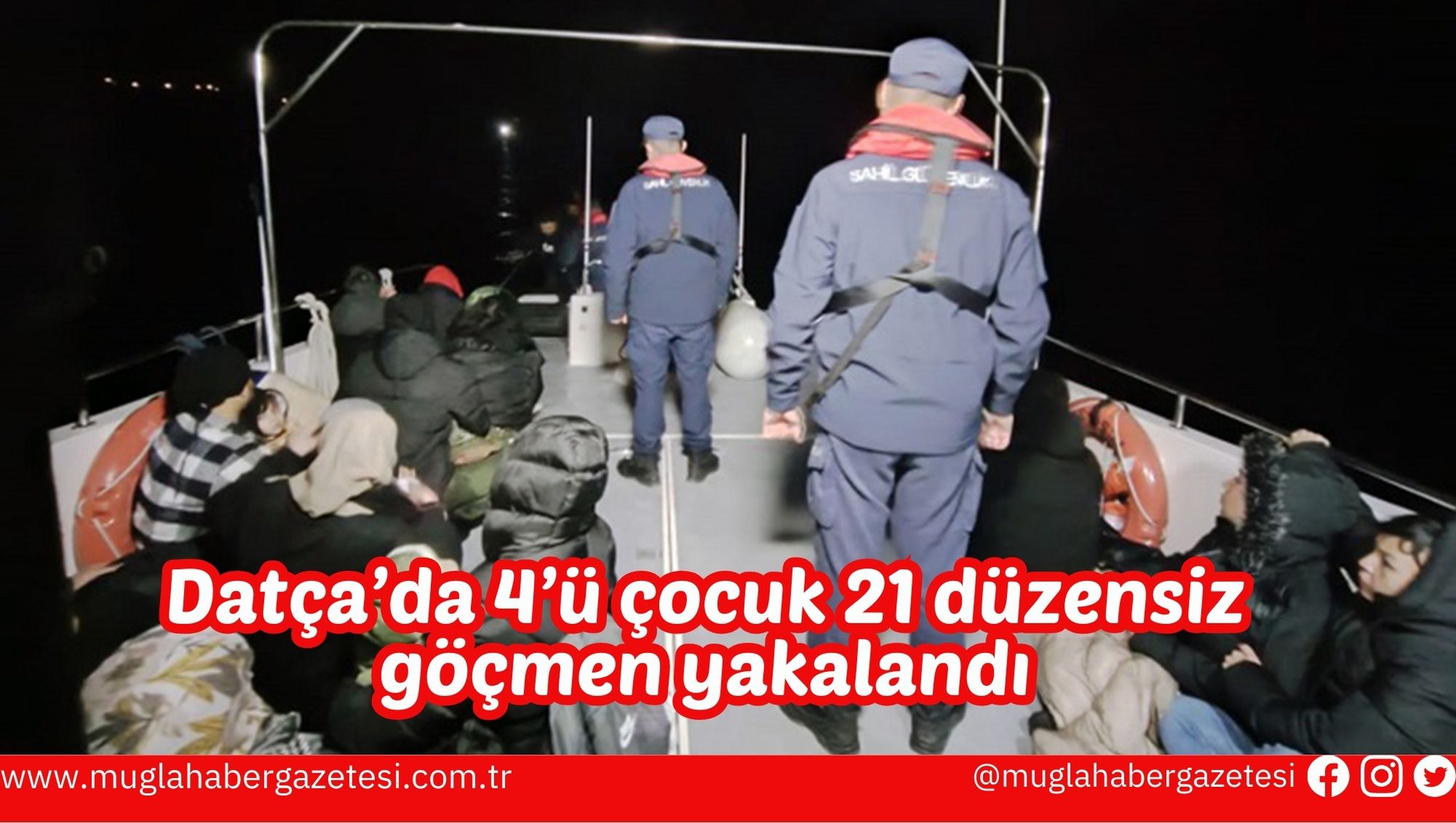 Datça’da 4’ü çocuk 21 düzensiz göçmen yakalandı